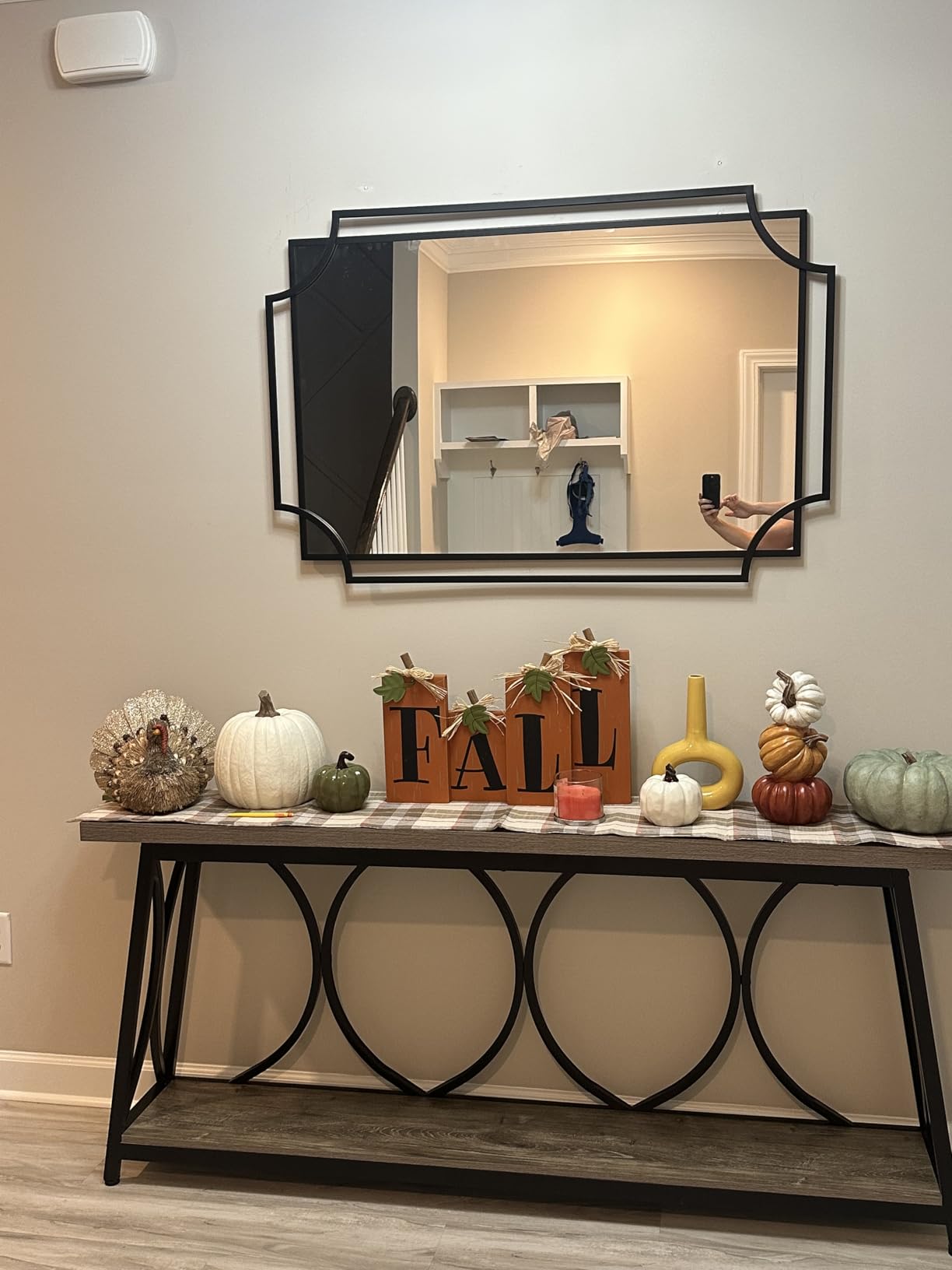 Large Black Mirror for Living Room, 60'' x 30'' Decorative Wall Mirror with Metal Frame, Elegant Scalloped Mirror for Hallway Dining Room Bathroom Fireplace customer photo 2