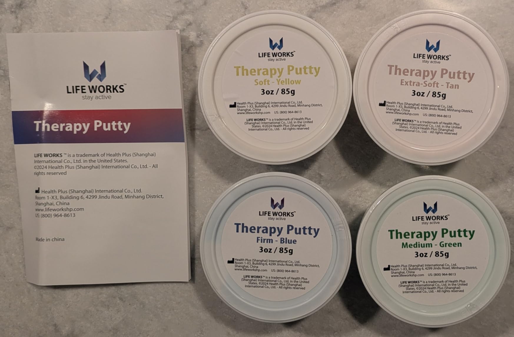 LIFE WORKS Adult Hand Therapy Putty, Grip Exercise, 6-Pack, Silicone | Non-toxic silicone therapy putty set for grip strength, fine motor skills and hand rehabilitation customer photo 1
