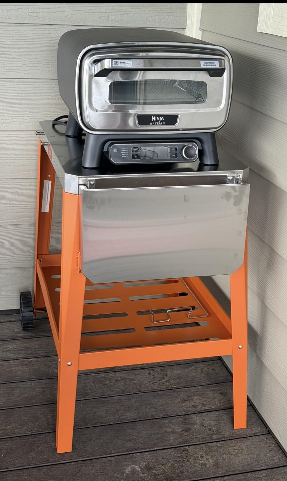 Feasto Outdoor Grill Table, Rolling Pizza Oven Stand, 31