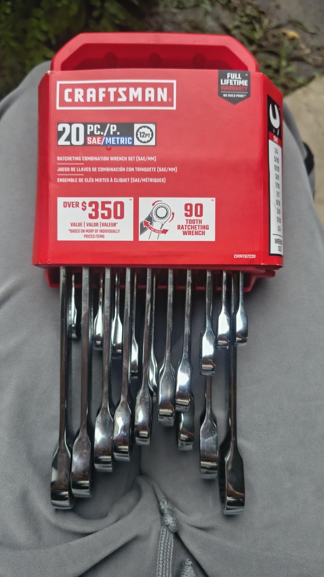 CRAFTSMAN Ratchet Wrenches Set, 20 Pc, 90 Tooth SAE/Metric Ratcheting Wrench Set with Case, 4 Degree Arc Swing (CMMT87220) customer photo 2