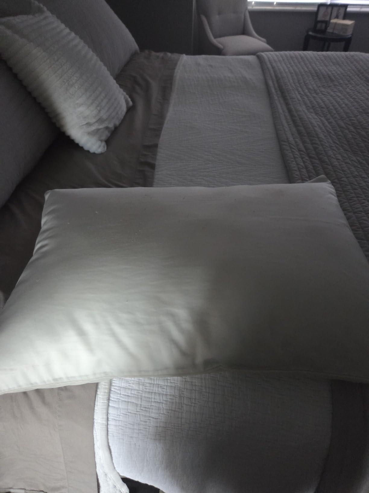 Pacific Coast Goose Feather and Down Bed Pillows Standard Size Set of 2, Hotel Pillow for Sleeping, Downproof, Soft, Fluffy, 100% Cotton Shell customer photo 1
