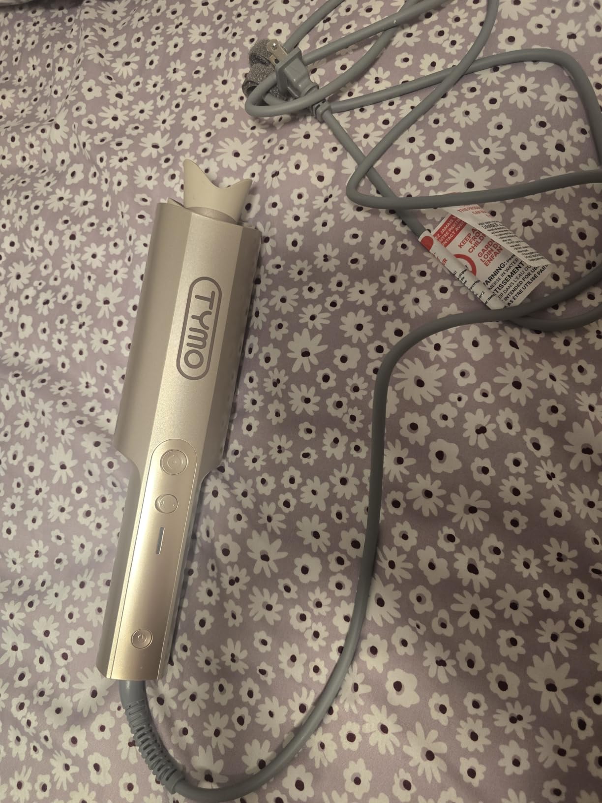 TYMO CurlPro Plus Automatic Rotating Curling Iron - Upgraded Long Barrel Curling Wand for Beach Waves & Long Hair, Ceramic Hair Curler for Women, Anti-Scald, 600M Ionic, Dual Voltage, Gold, 1 Inch customer photo 2
