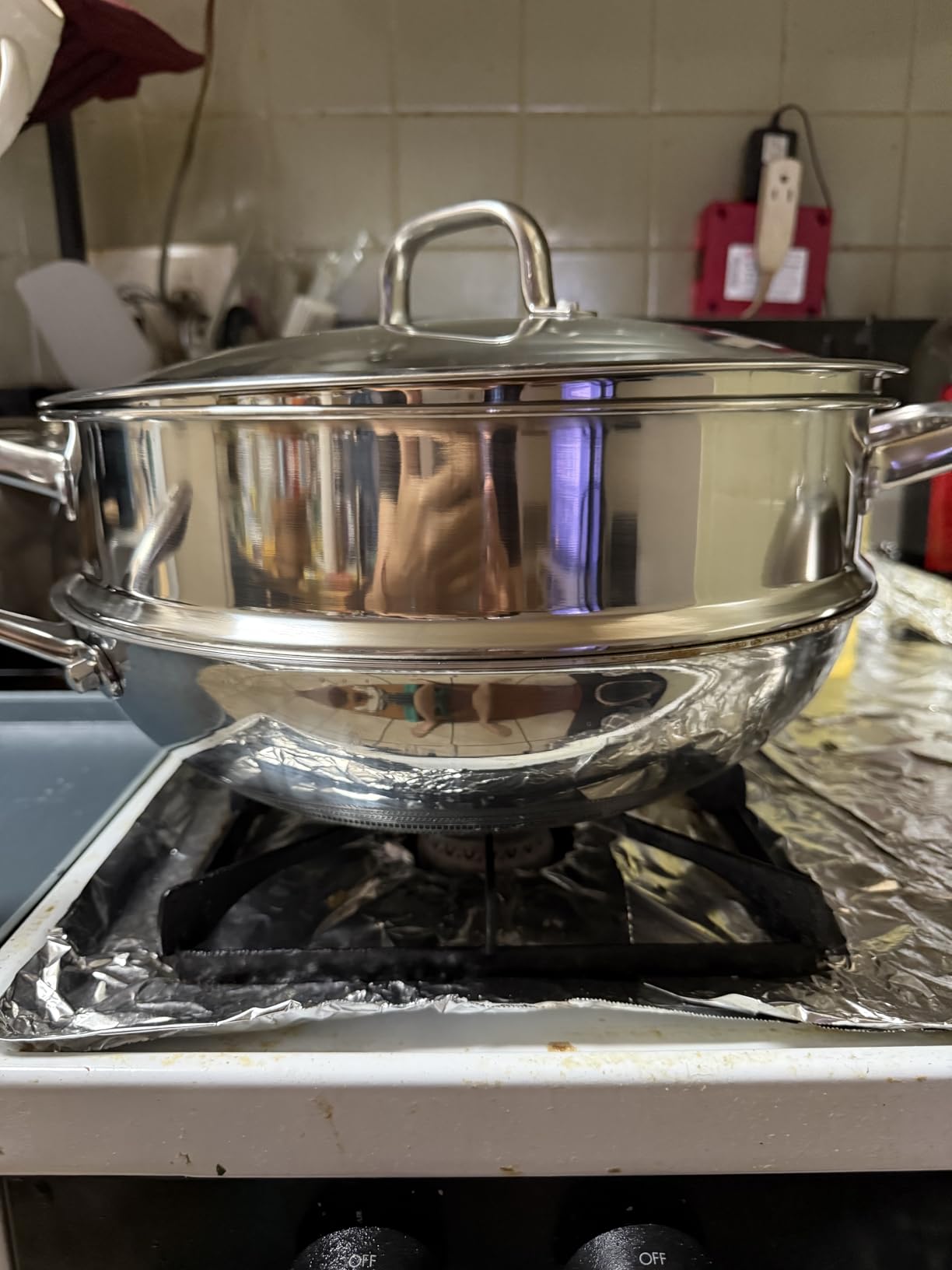 SLOTTET Hybrid 12-Inch Wok with Steamer,Nonstick Stainless Steel Woks & Stir-fry pans with Lid,Stay-Cool Handle,PFOA Free Cookware,Dishwasher and Oven Safe, Works on Induction customer photo 1