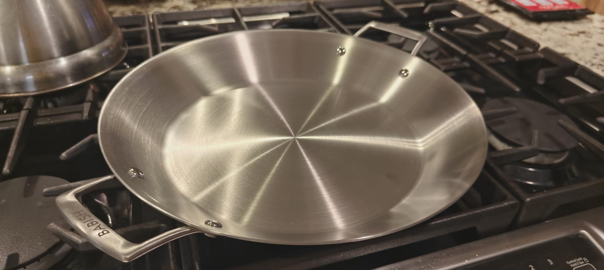 Babish 13 Inch Tri-Ply Stainless Steel Paella Pan, Large Skillet, Griddle, Frying Pan - Induction Safe customer photo 1