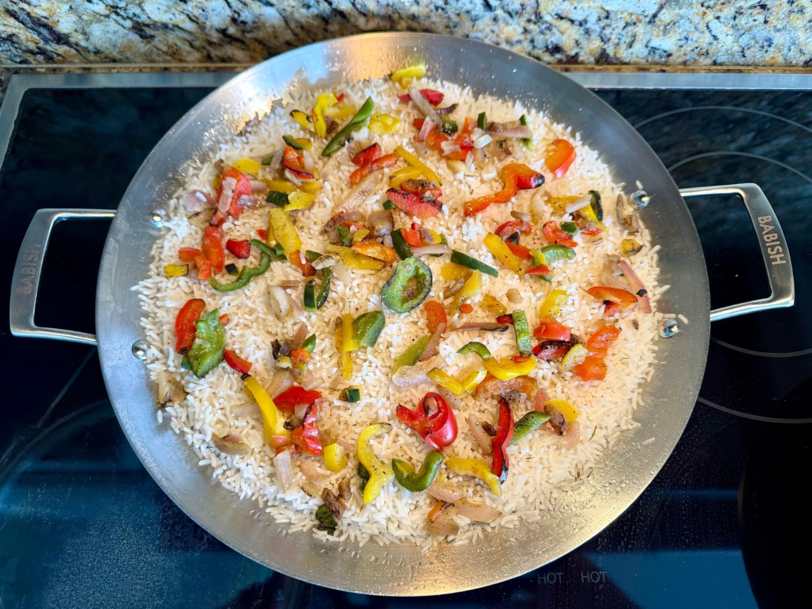 Babish 13 Inch Tri-Ply Stainless Steel Paella Pan, Large Skillet, Griddle, Frying Pan - Induction Safe customer photo 2