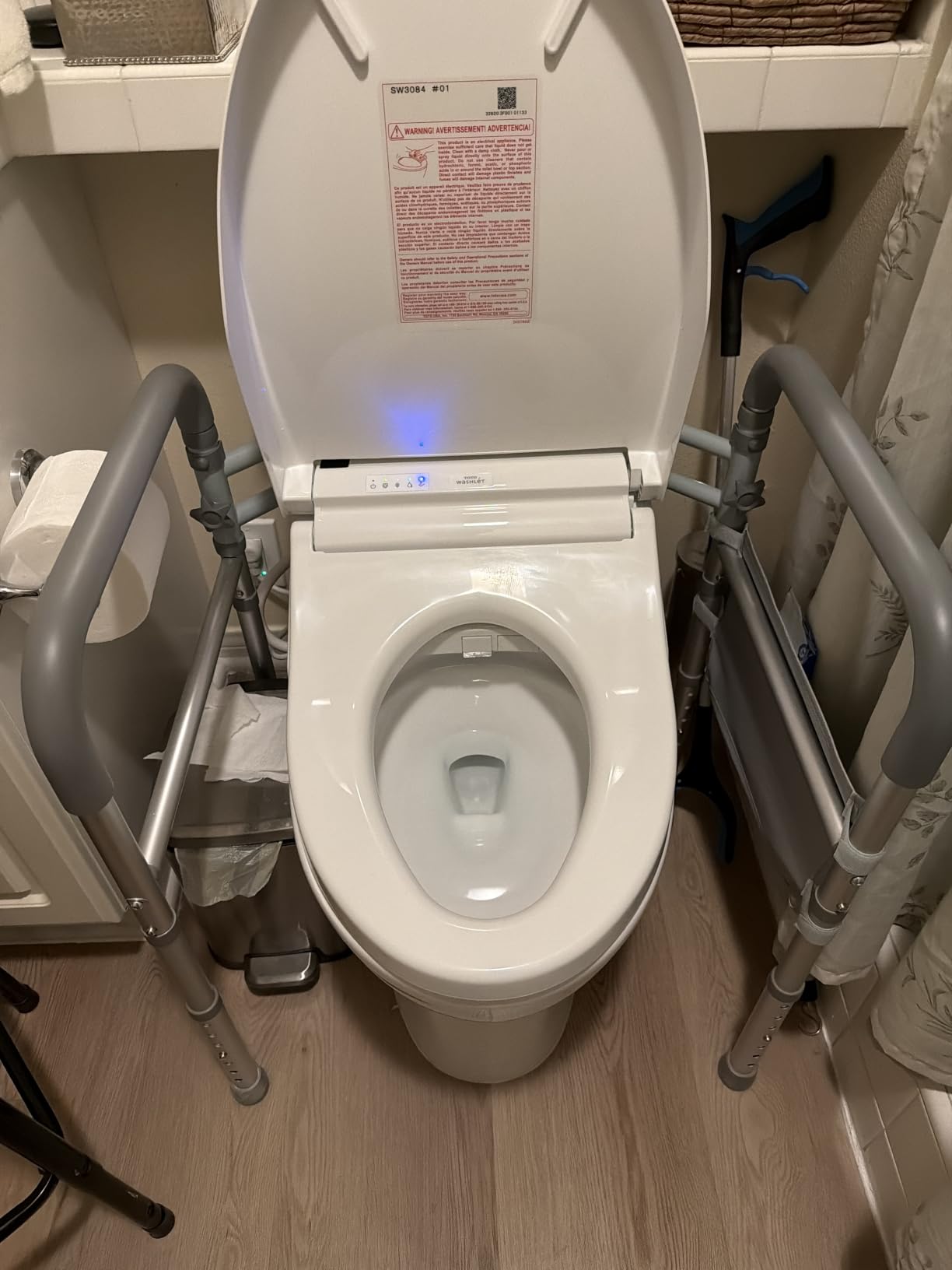 HOMLAND Toilet Safety Rails for Seniors, Adjustable Height & Width, 350 Lbs | Padded Armrests, Foldable Aluminum Toilet Safety Frame, Handicap Toilet Handles for Elderly and Disabled, Fit Any Toilets customer photo 1