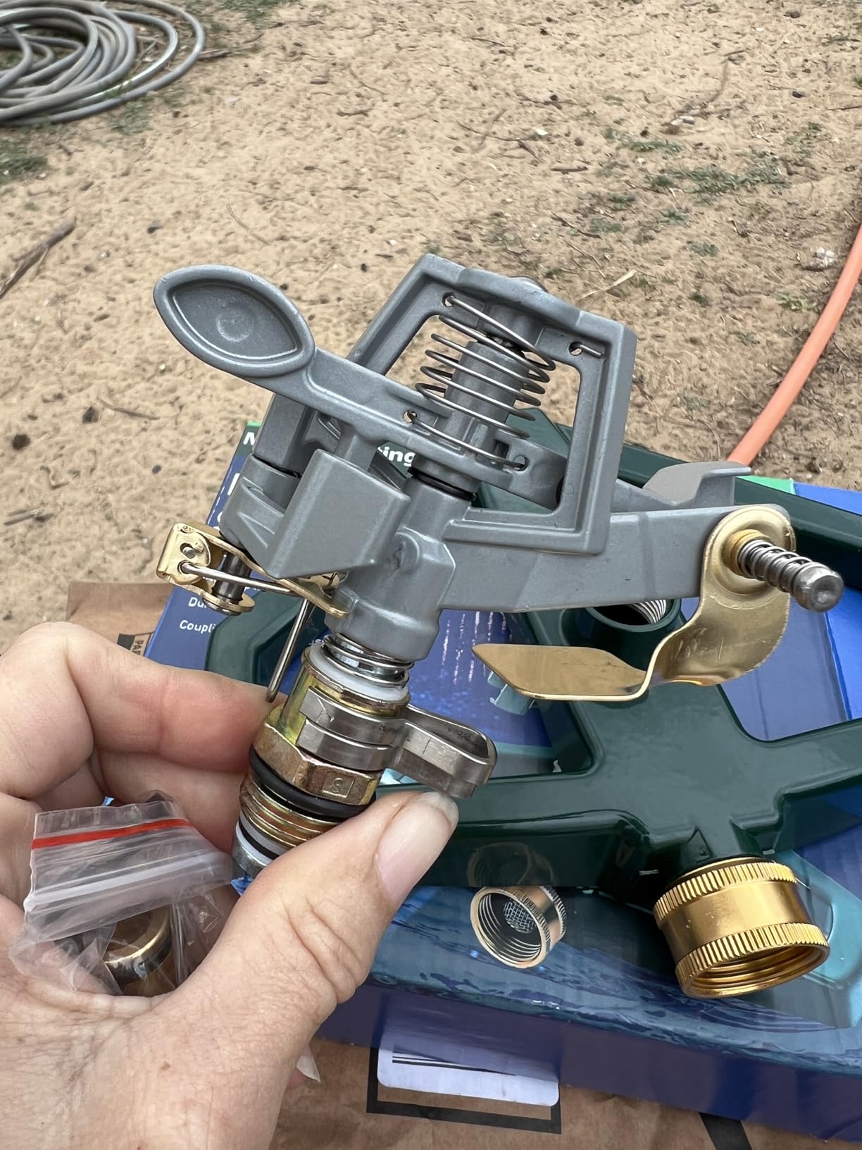 WEMADE Heavy Duty Metal Pulsating Sprinklers for Yard - 360 Degree Roating Automatic Water Sprinkler for Lawn with Metal Base, Impact Sprinklers for Large Area Covers Up to 85' Diameter customer photo 2