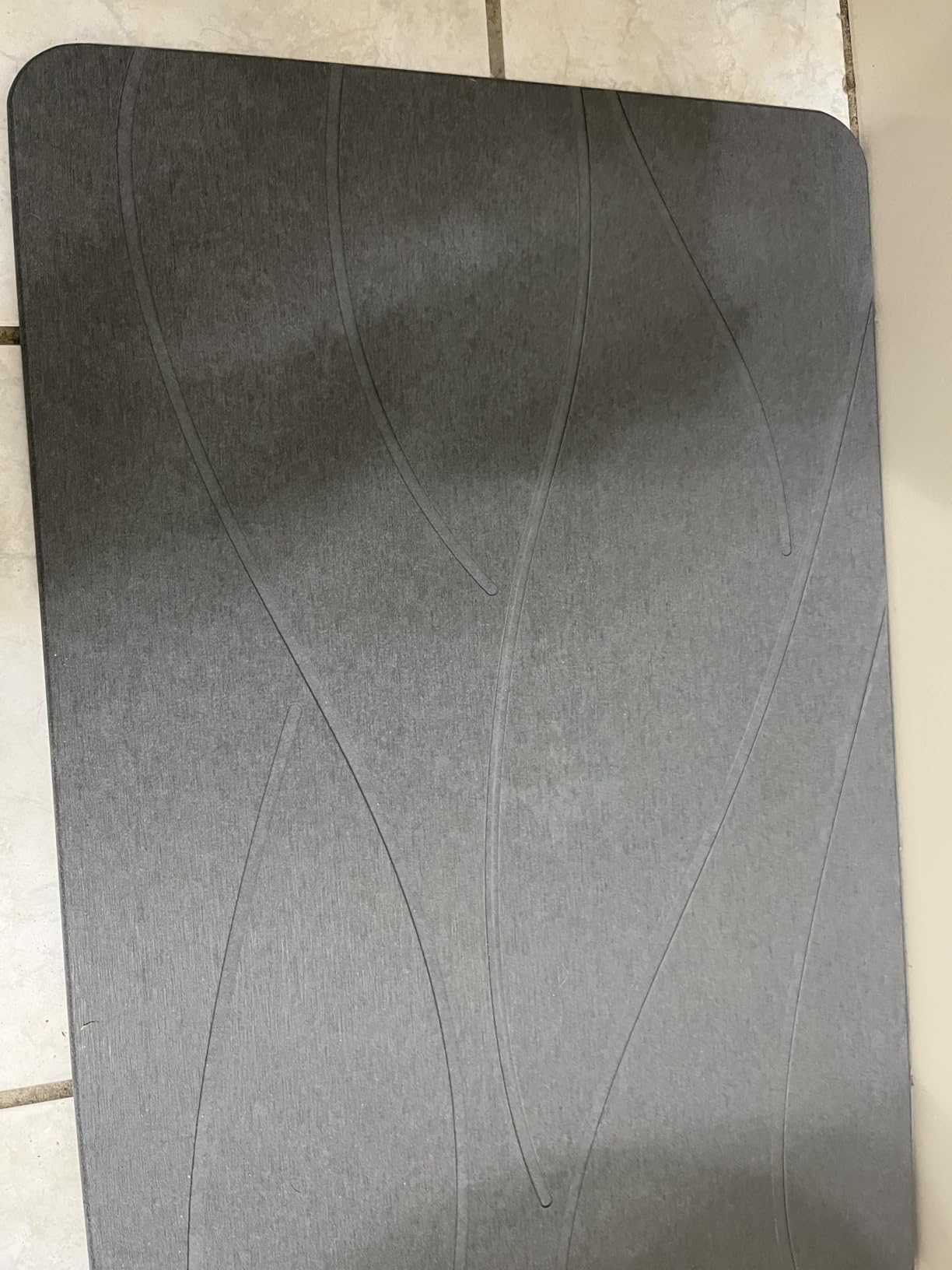 Veeloim Stone Bath Mat Diatomaceous Earth Shower Mat Non-Slip Super Absorbent Quick Drying Natural Easy to Clean customer photo 1