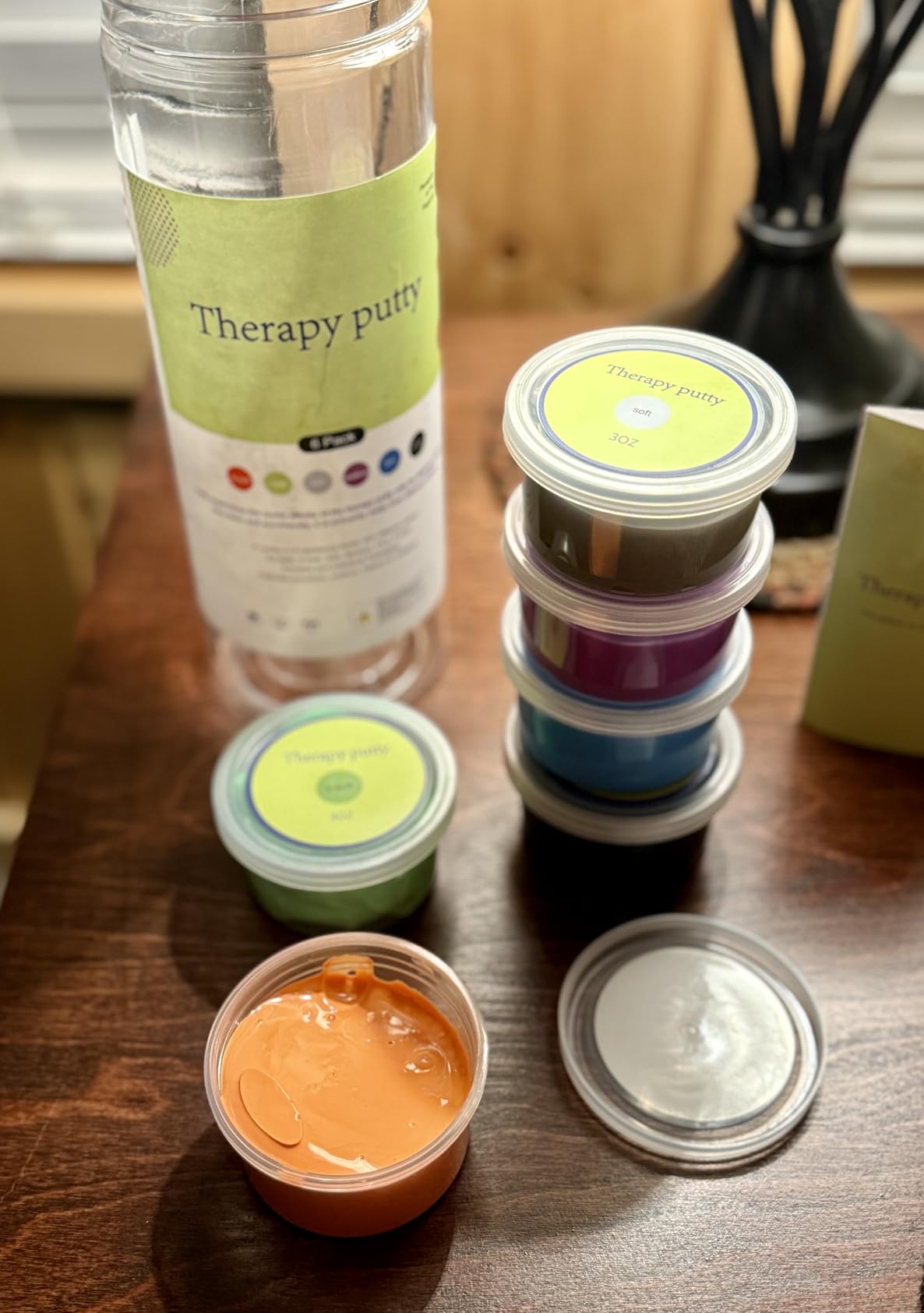 6 Pack Theramandu Therapy Putty Kit, Hand Strengthening and Sensory Therapy Putty for Exercise & Stress Relief, Therapy Putty for Adults, 6 Different Resistances, 3 Ounces of Each Putty customer photo 2