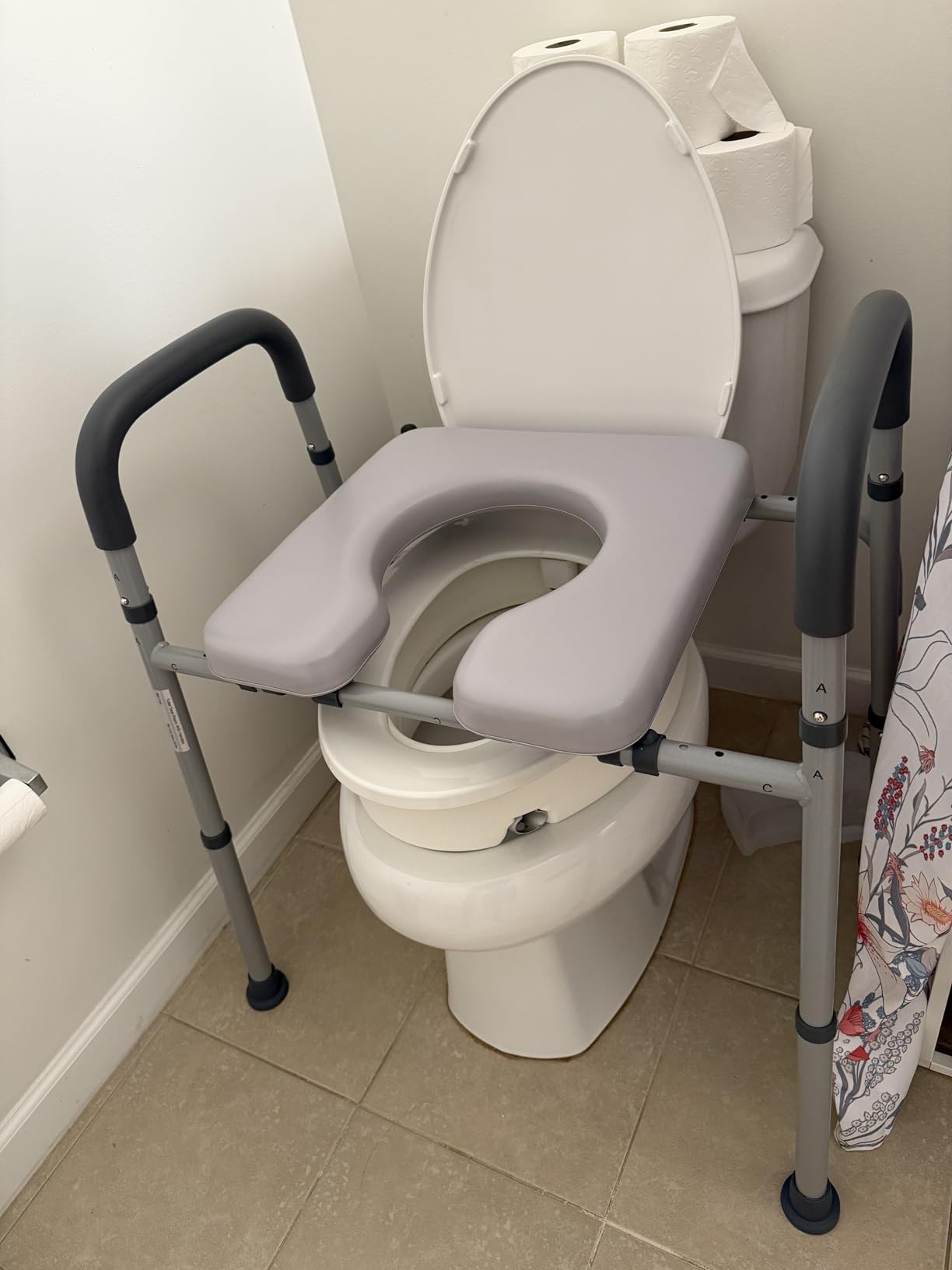 Medical King Toilet Seat Riser for Seniors, Adjustable, Gray, Heavy Duty up to 400 lbs customer photo 1