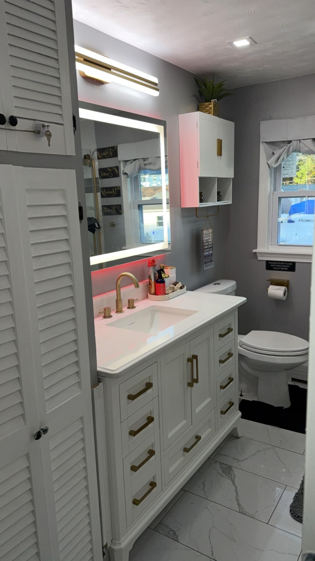 48 Inch Bathroom Vanity with Sink, Modern Steel Blue Bathroom Vanities with Soft Closing Doors & Dovetail Drawers, Quartz Countertop, No Assembly Required customer photo 1