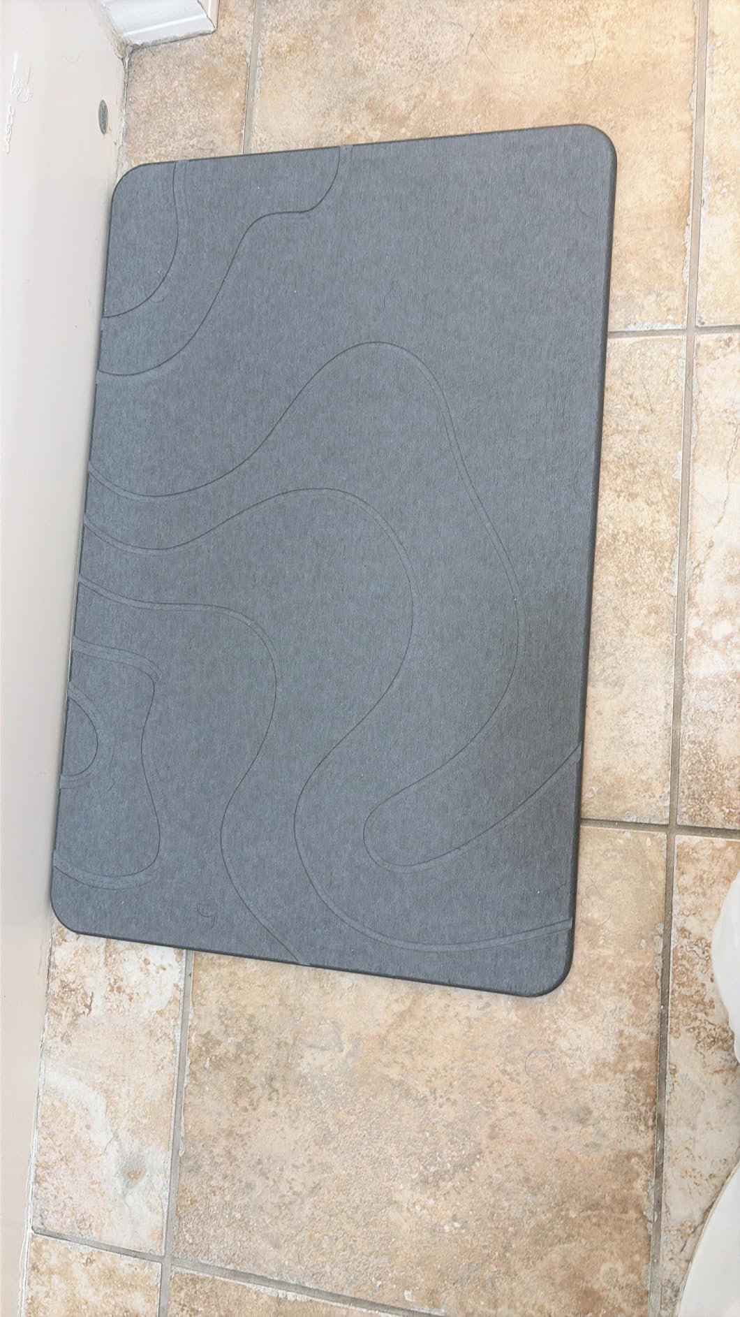 Stone Bath Mat for Bathroom, Diatomaceous Earth Shower Mat Quick Dry, White | Fast Drying, Super Absorbent, Non-Slip, Easy Maintenance, Easy to Clean, Sustainable Material customer photo 2