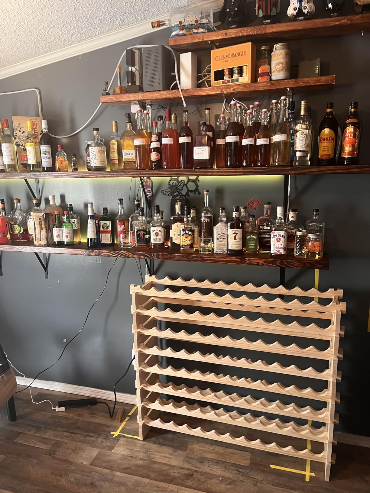 VEVOR 8-Tier 72 Bottles Stackable Modular Wine Rack, Freestanding Wines Holder Display Shelf, Solid Bamboo Wood Storage Racks, Wobble-Free Shelves for Kitchens, Dining Rooms, Cellars, Natural Color customer photo 2