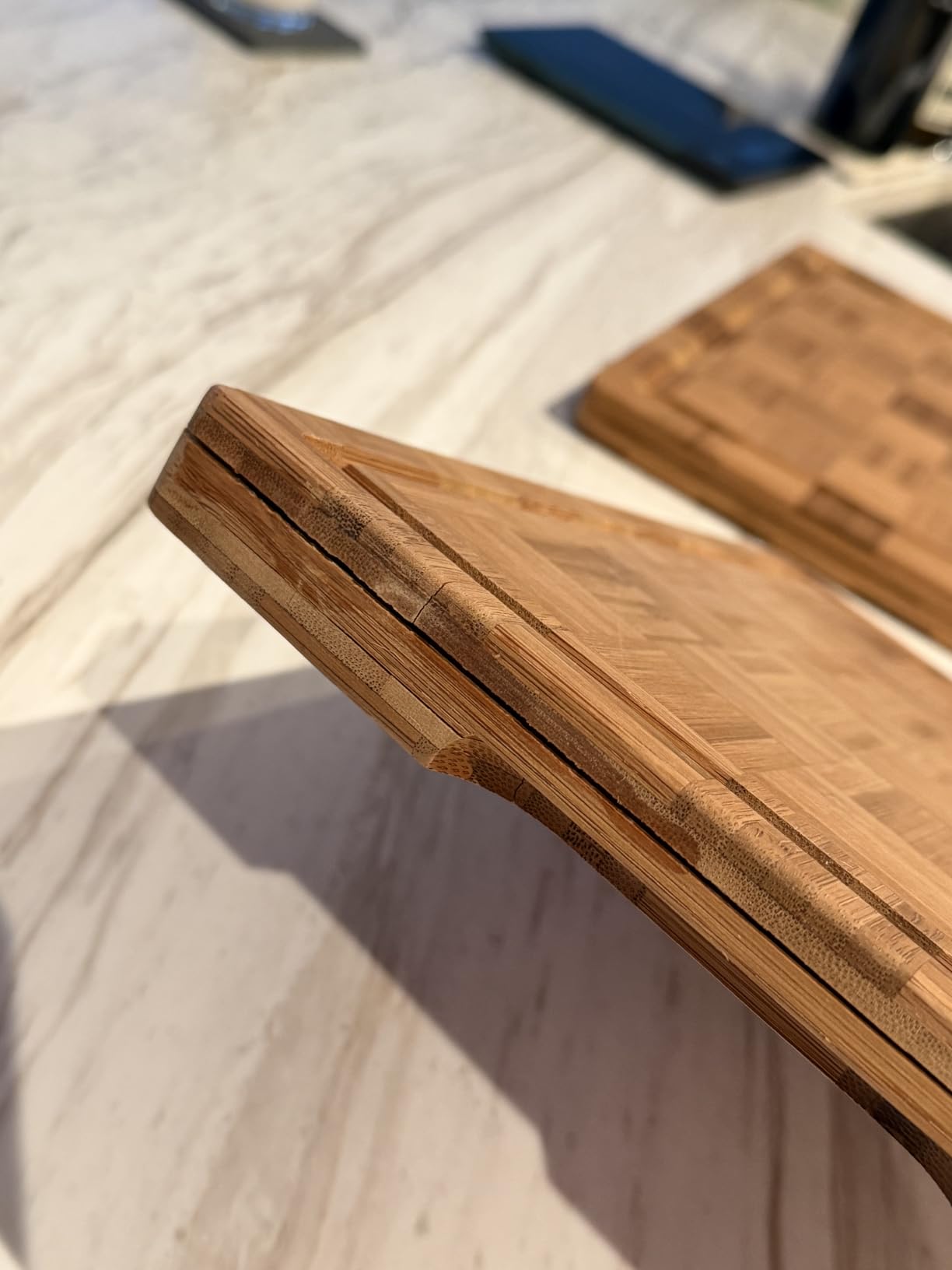 3 Pack Heavy Duty Bamboo Cutting Board Set Non Toxic Wooden Cutting Board for Kitchen Non Slip Solid End Grain Thick Wood Juice Groove Chopping Board Extra Large Butcher Block Best House Warming Gift customer photo 1