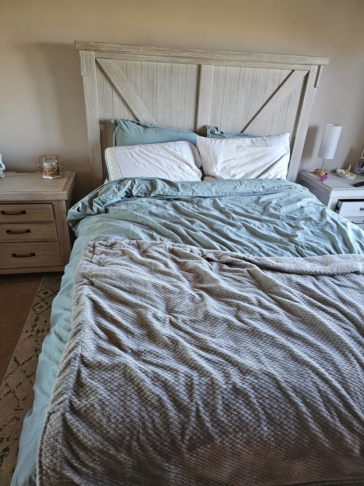EMME Muslin Cotton Duvet Cover Set Linen Like Cream White Queen customer photo 1