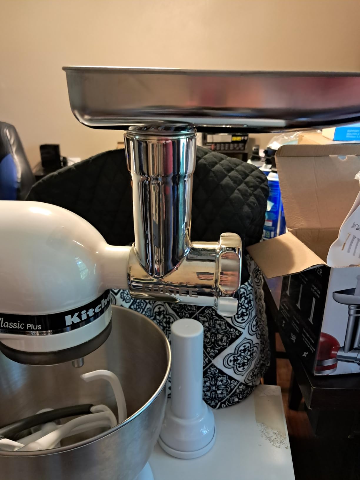 Stainless Steel Meat Grinder Attachment for KitchenAid Stand Mixers | For KitchenAid Mixers of All Models, Sausage Stuffer, Food Processor, Dishwasher Safe, Heavy Duty, Mixer/Machine NOT Included customer photo 1