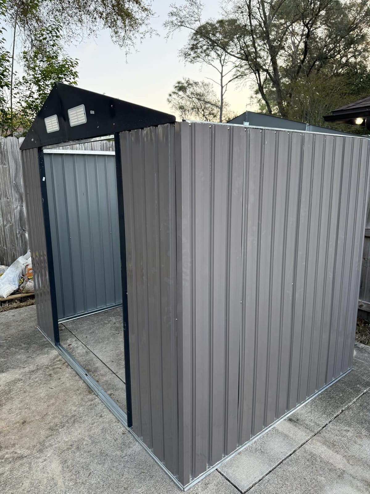 Aoxun 7.3'x5.3' Shed with Floor Galvanized Steel Outdoor Storage Shed Brown customer photo 2