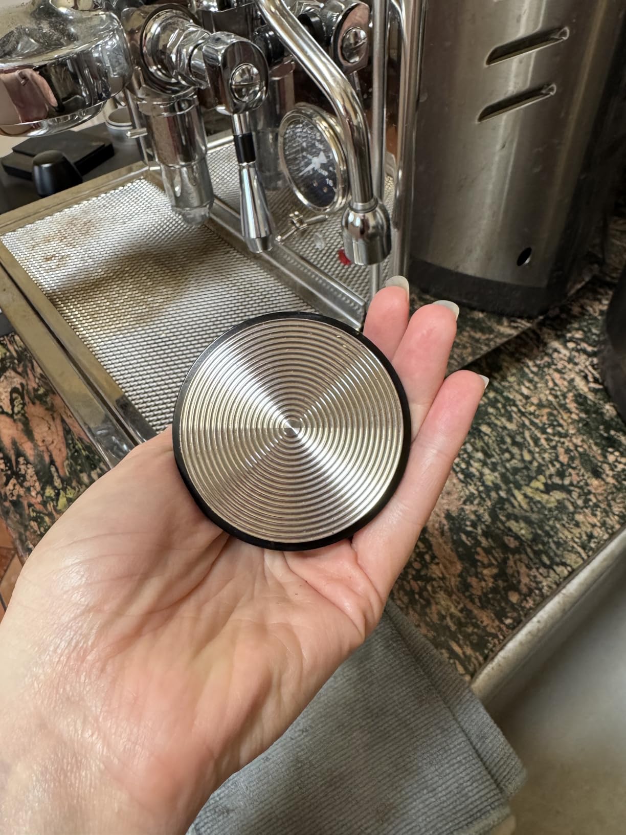 54mm Espresso Tamper, Spring Loaded Self Leveling Coffee Tamper | 30lb Calibrated Tamper Tool Espresso, 53mm stainless steel ripple base prevents channeling for Breville portafilters customer photo 2