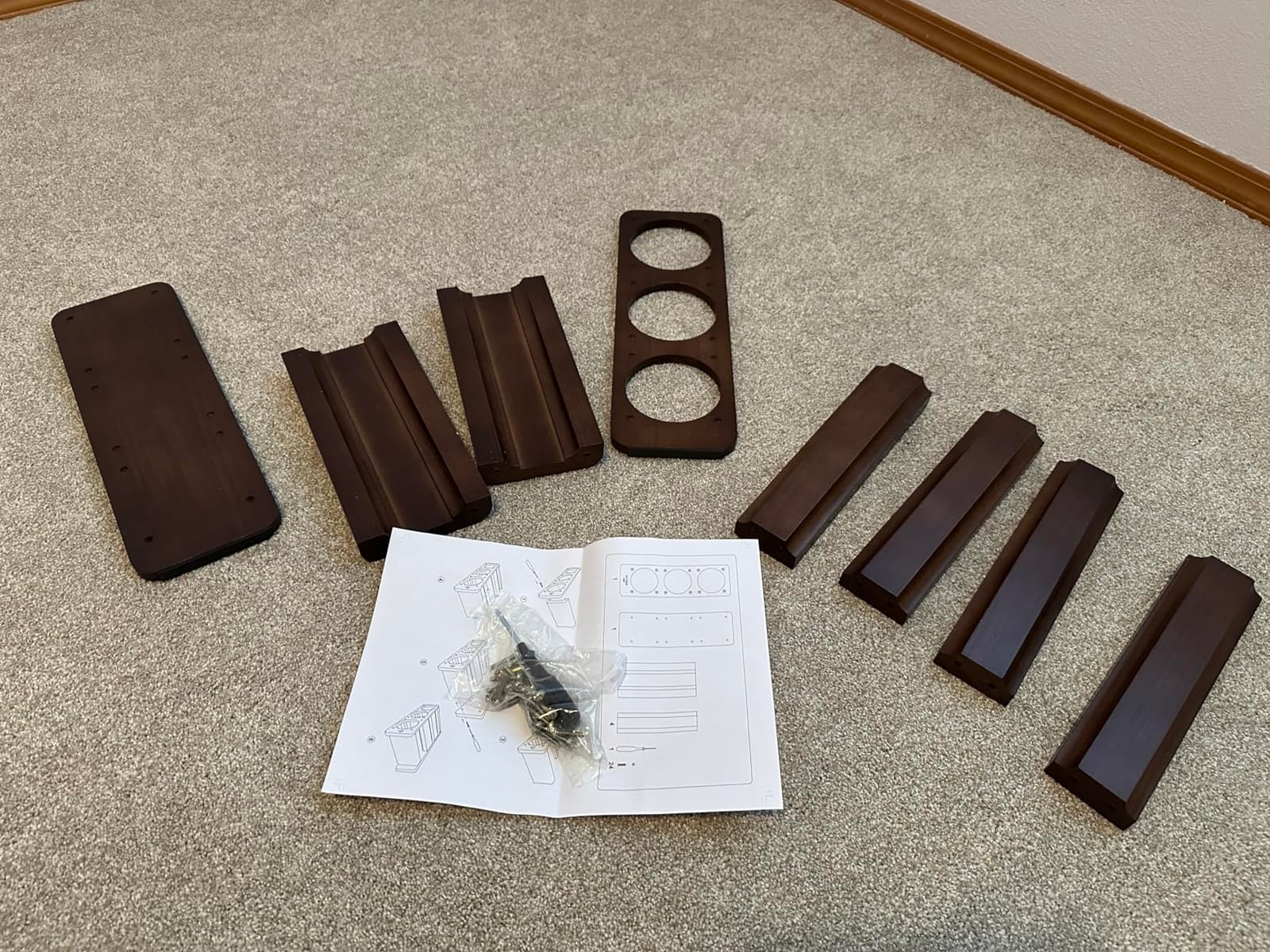 Wine Rack Countertop Pine Wood Wine Bottle Holder, 3 Bottles Wine Rack for Inside Cabinet, Pantry, Kitchen Bar customer photo 2