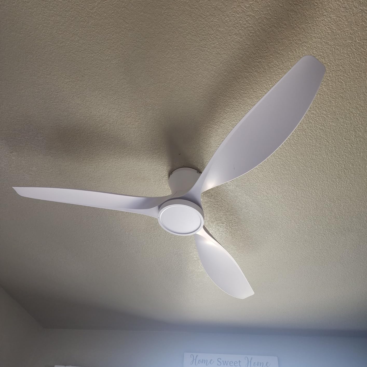 TALOYA 52 inch Smart Ceiling Fan,Low Profile Ceiling Fan with Light and Remote/App Control,Flush Mount, Quiet Reversible Motor for Living Room Bedroom Patio White customer photo 2