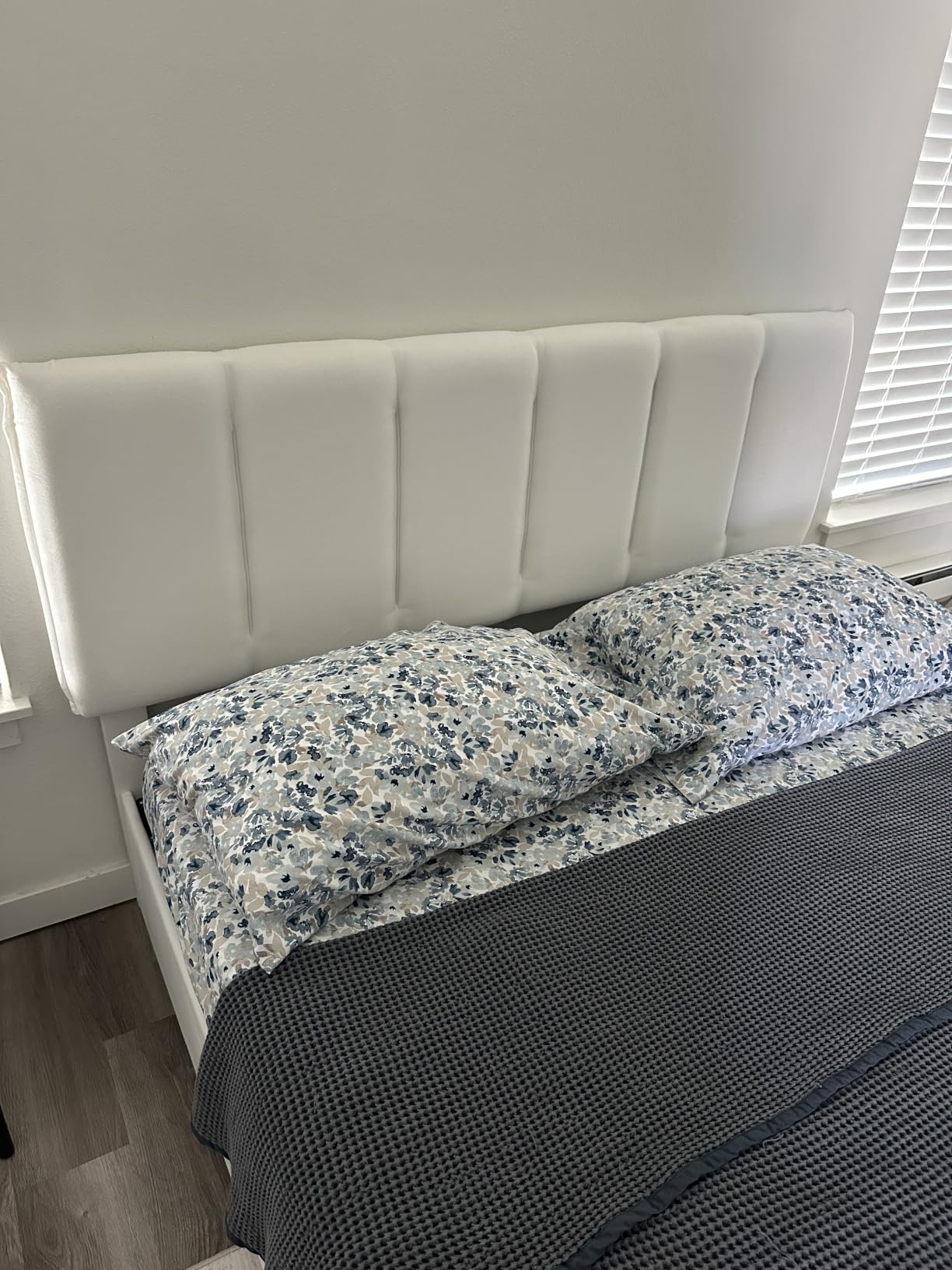 VECELO Full Size Bed Frame with 4 Storage Drawers, Adjustable Height Headboard, Heavy-Duty Platform Bedframe with Strong Wooden Slats, No Box Spring Needed, Pale Beige customer photo 1