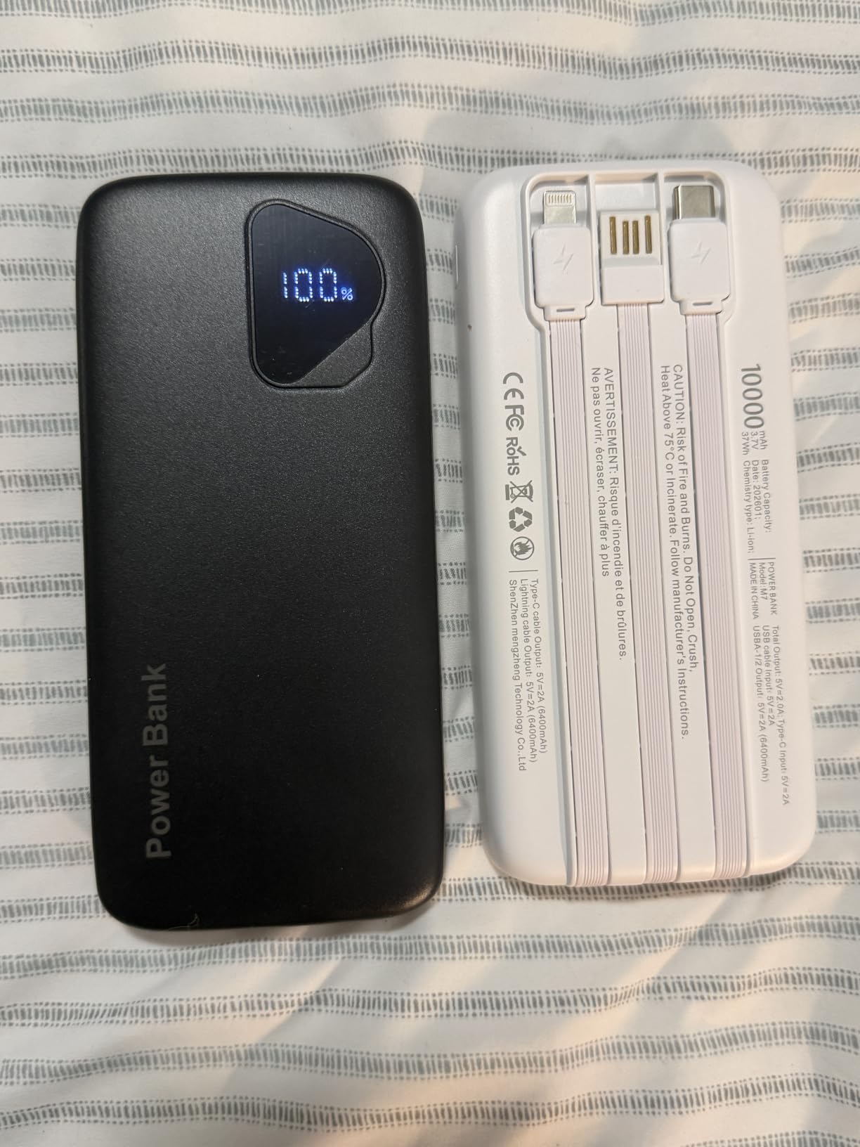 2026 2-Pack 10000mAh Portable Charger Battery Pack with Built in Cables | Travel Essential, 4 Outputs 2 Inputs Slim Power Bank for iPhone 17/16/15/14, Samsung Galaxy S23/22, Pixel etc customer photo 2