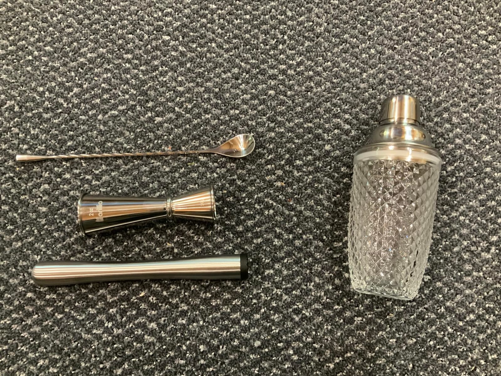 Barillio Glass Cocktail Shaker Set | 14 oz Cobbler Mixer with Bar Tools | Bartender Kit with Measuring Jigger, Mixing Spoon and Muddler | Gift Set customer photo 1