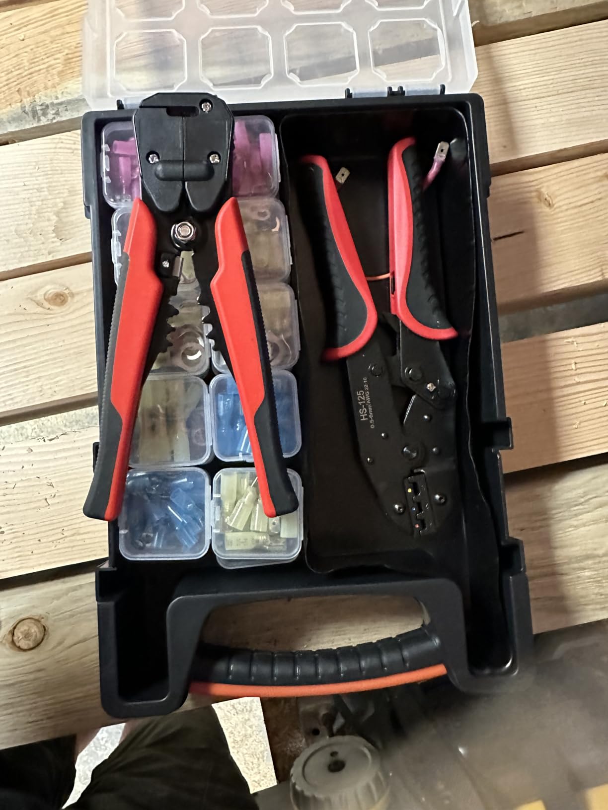 Kuject Crimping Tool Kit with 340 PCS Heat Shrink Connectors | AWG 22-10, Portable All-in-One Case, Ratchet Crimper, Self-Adjusting Wire Stripper, Butt, Ring, Female & Male Connectors customer photo 1