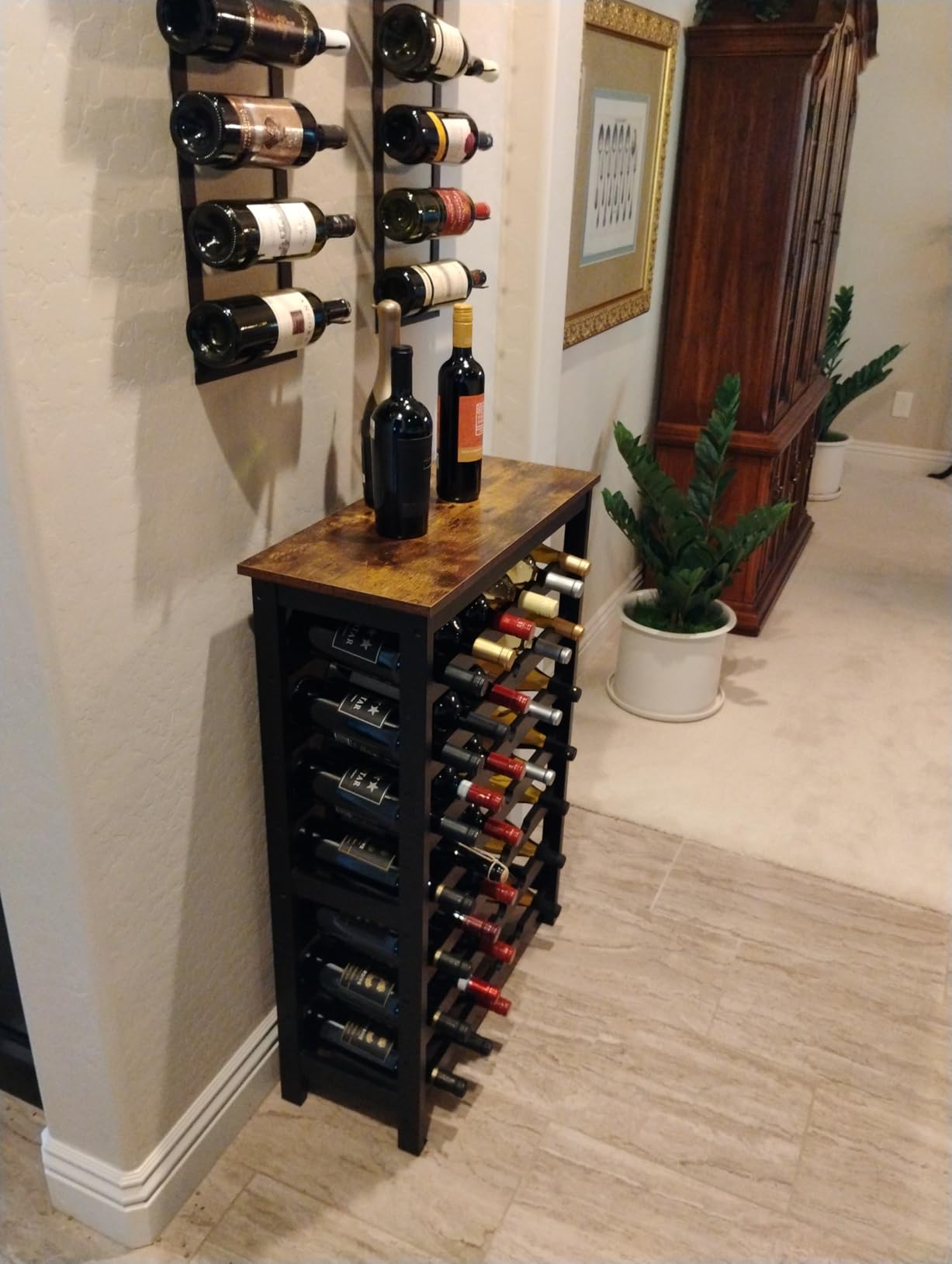 VASMIA Bamboo Stackable Wine Rack, 72 Bottles Wine Rack Freestanding Floor, No Tools Assembly, 8-Tier Display Wine Storage Shelf for Kitchen, Bar, Dining Room, Cellar, Natural customer photo 1
