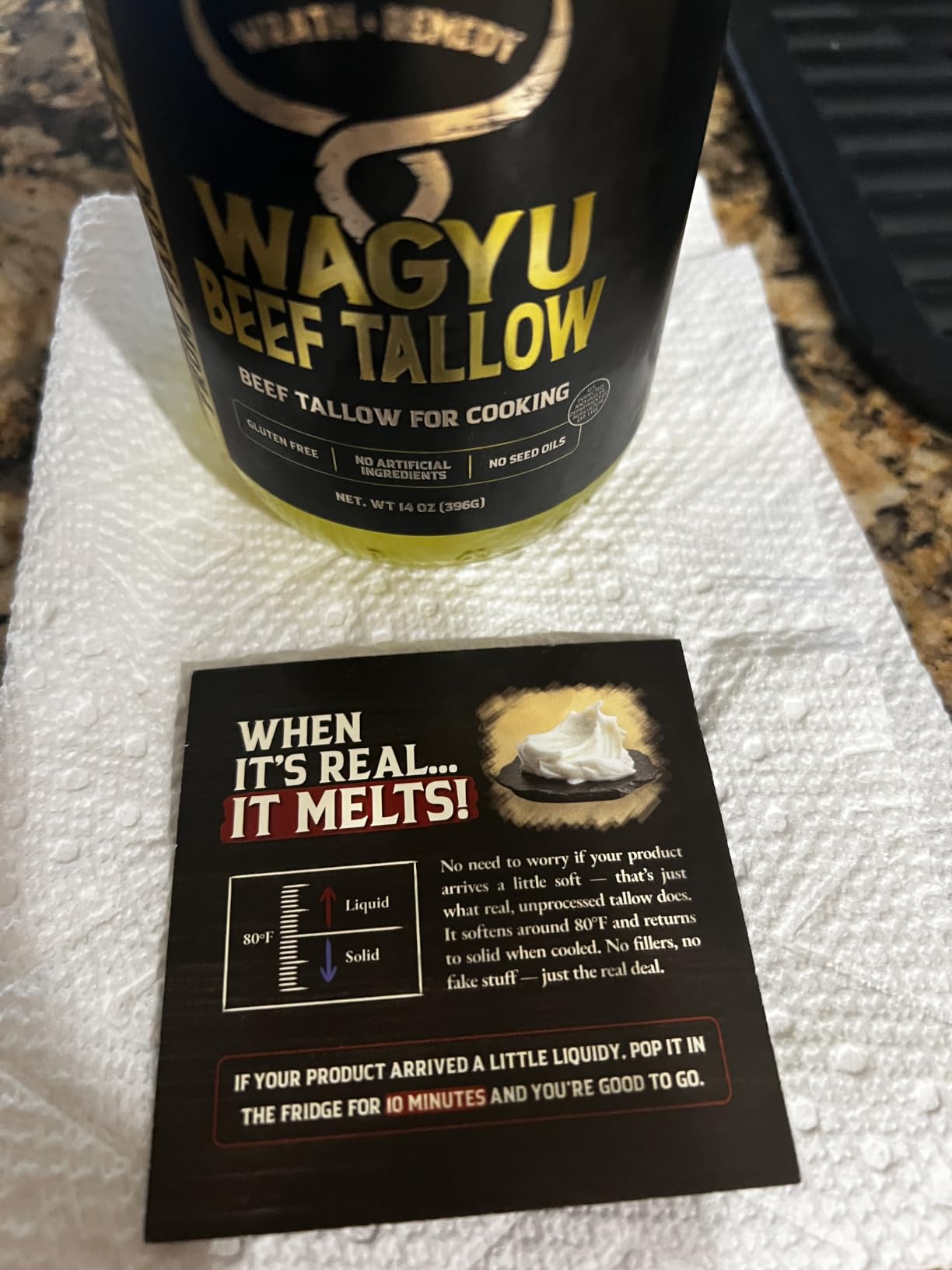 Wagyu Beef Tallow for Cooking, Pure Beef Fat, Rich Umami (14oz) customer photo 1