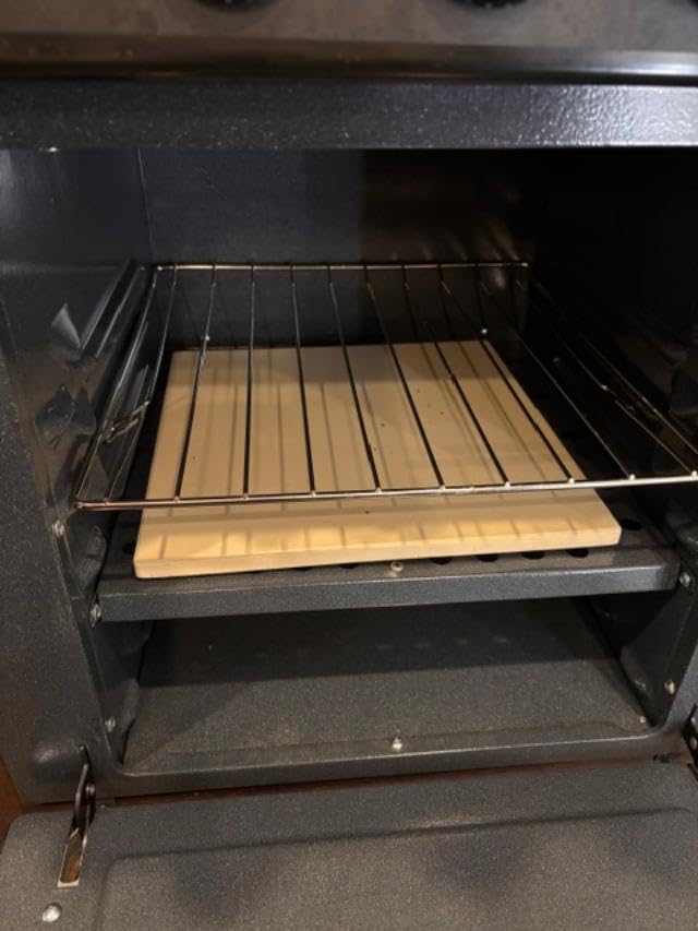 Unicook 20 x 16 Inch Extra Large Pizza Stone for Oven and Grill, 15.8 Lbs | Even Heating & Consistent Heat Retention, Creates Crispy Crust for 2 Small Pizzas, Bread, Cookies, Includes Dough Scraper customer photo 1
