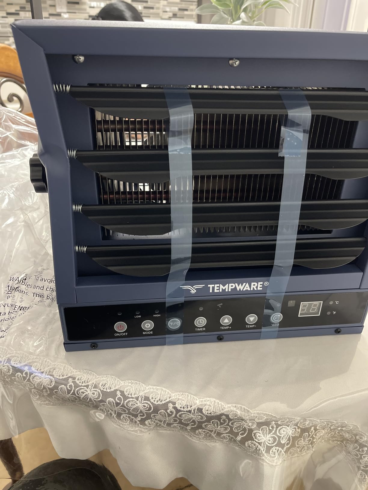 TEMPWARE 240V Hardwired Electric Garage Heater 7500W with Remote Control | Fan-Forced Shop Heater with 12H Timer, Overheat Protection, Digital Thermostat, Ceiling Mount Heater for Warehouse customer photo 1