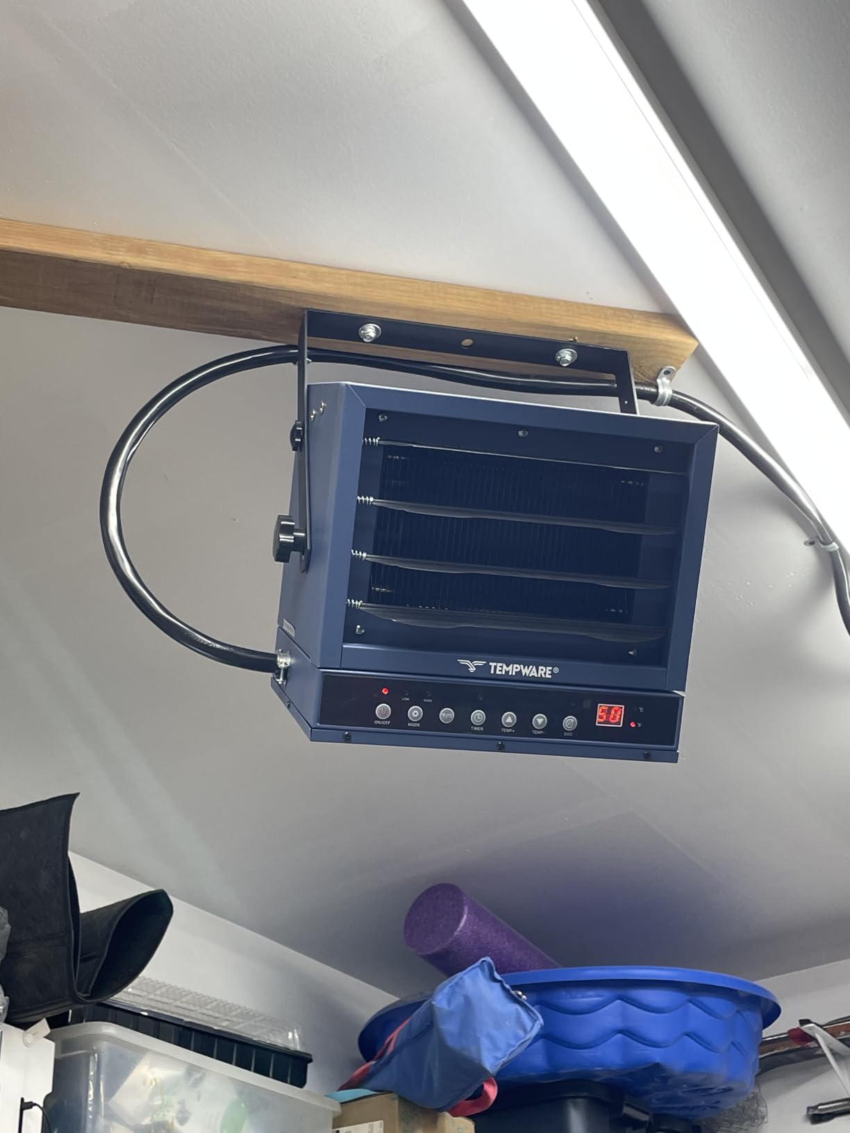 TEMPWARE 240V Hardwired Electric Garage Heater 7500W with Remote Control | Fan-Forced Shop Heater with 12H Timer, Overheat Protection, Digital Thermostat, Ceiling Mount Heater for Warehouse customer photo 2