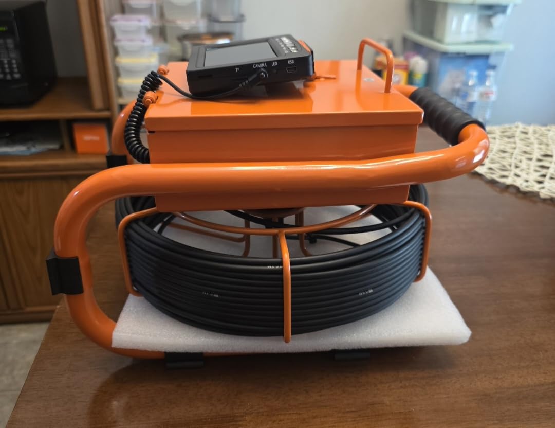 Sewer Camera 100FT/30M Pipe Inspection Borescope Endoscope Camera with Light 12 LEDs 4.3 inch IPS Screen 32GB Card customer photo 2