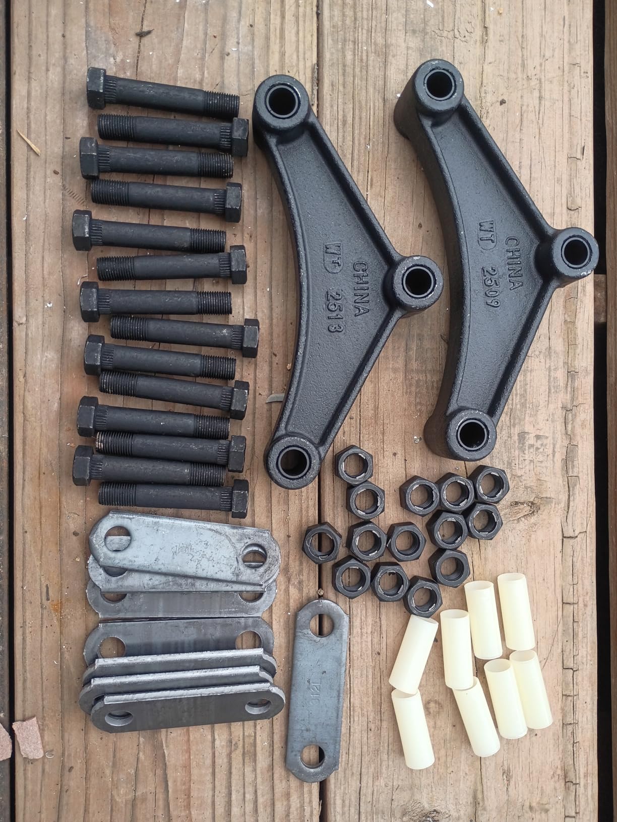 Heavy-Duty Trailer Shackle Leaf Spring Kit 3.5K-7.2K Axles | For double eye springs, with installation hardware and anti-rust coating, trailer repair parts customer photo 1