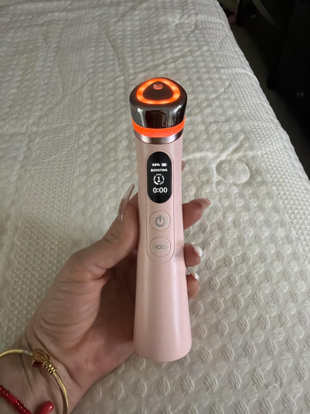 Face Lift Device - 8 in 1 Skin Tightening and Lifting, LED Light Therapy for Wrinkles, Korean Skin Care, Spa-Grade Facial Massager Lifting & Firming Beauty Massager (Pink) customer photo 1