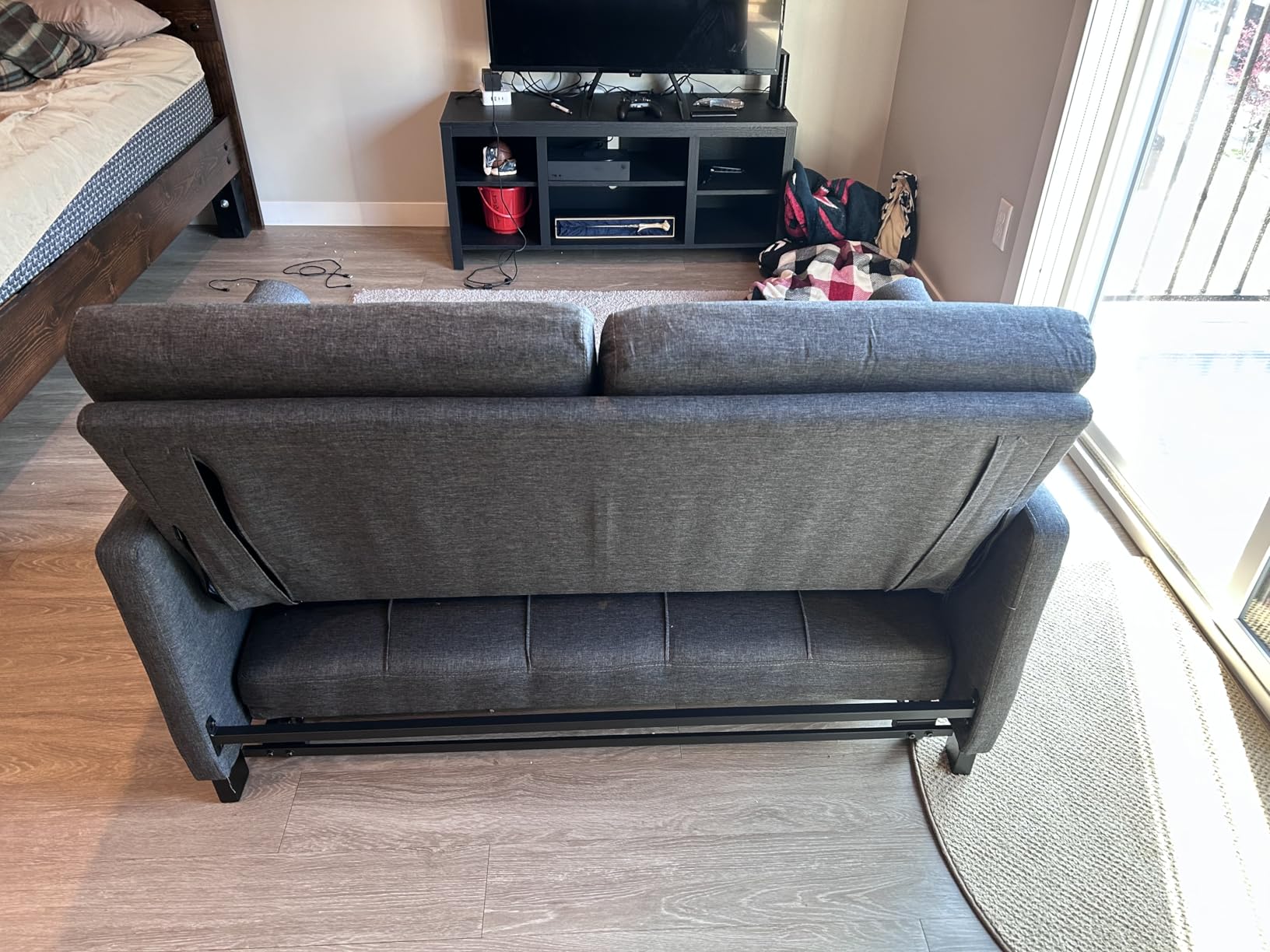 Gizoon Convertible Sofa Bed Modern Couch Bed & Small Loveseat Sleeper, Grey | 3 in 1 Pull out Couch, Space-Saving Design, 5-Position Adjustable Futon Sofa Bed for Living Room, Apartment, Guest Room customer photo 1