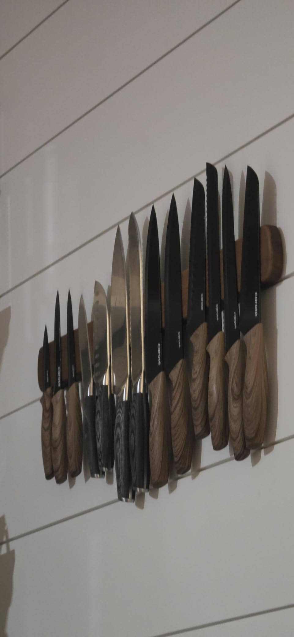 Magnetic Knife Holder, 16 Inch Acacia Wood Knife Strip for Wall or Fridge | Fridge Magnetic or Screw-Mounted, Strong Magnet Secures Knives, Space-Saving, Kitchen Knife Storage, Housewarming Gift customer photo 2