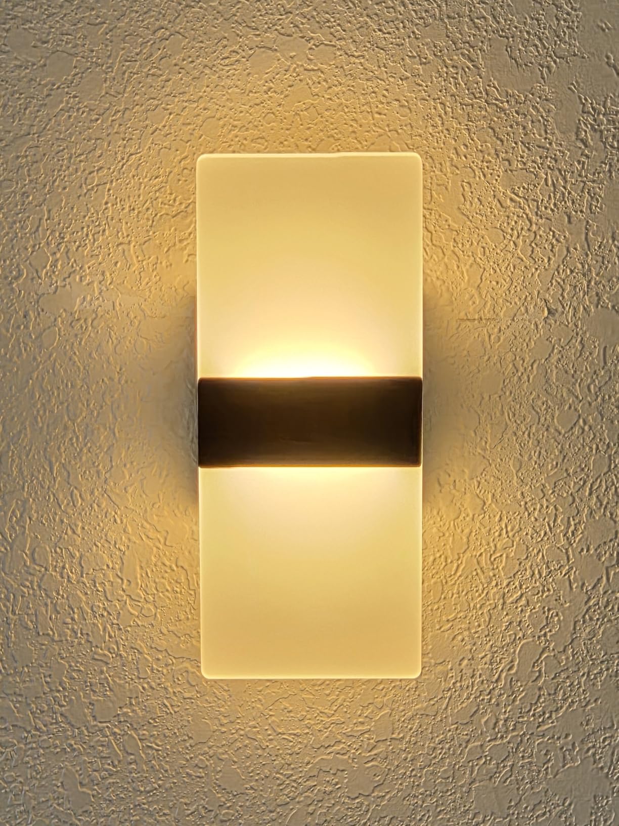 Modern LED Wall Sconces Set of Two, Dimmable Indoor Wall Lights, 5CCT 2700K-5000K Adjustable, Hardwired Acrylic Wall Lamps for Living Room Bedroom Bathroom Hallway, 12 Inch, Black, Damp Rated, ETL customer photo 2