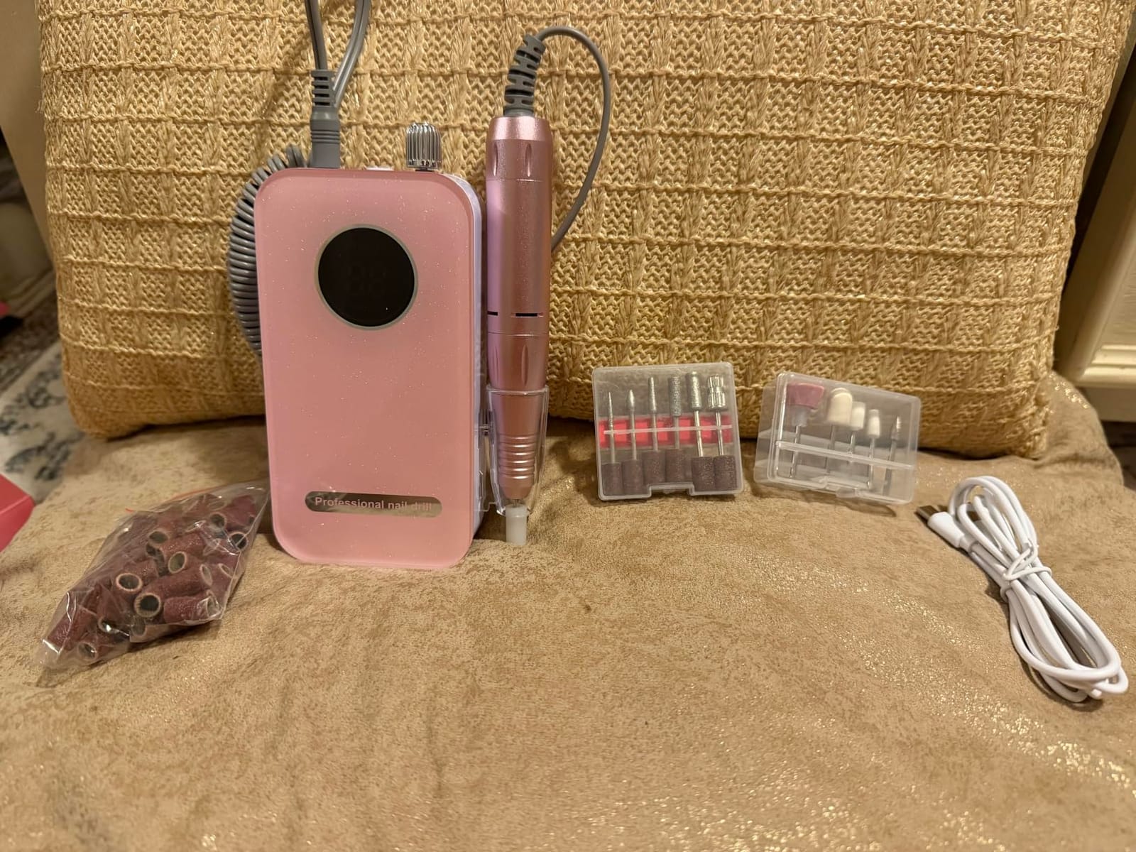 Professional Nail Drill, 45000RPM Rechargeable Cordless Electric File, Pink | Portable Electric Nail File, 11 Drill Bits & 50 Bands, Low Noise, For Acrylic Gel Nails, Salon & Home, Beginner Friendly customer photo 2