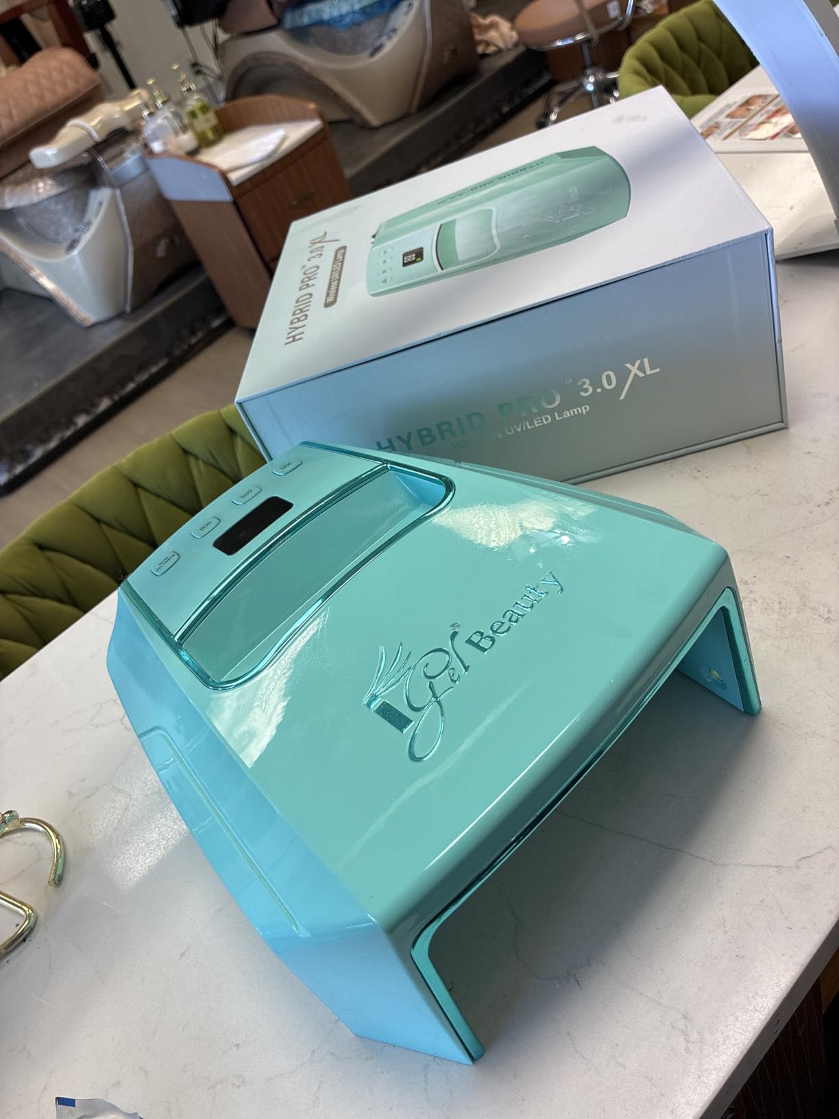 iGel Beauty Hybrid PRO 3.0 XL UV/LED Nail Lamp - Wireless Rechargeable 48W Nail Dryer, Extra Wide Full-Hand Curing, 9000mAh Battery, Smart Timer and Builder Gel Mode, Cordless Professional Lamp customer photo 2