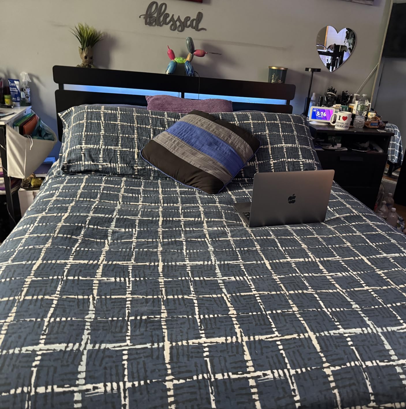 Forestell Queen Bed Frame with Wood Headboard, 2 Storage Drawers & Shelf | Built-in Charging Station & LED Lights, Metal Support, No Box Spring Needed, noise-free, easy assembly, Smart RGB, USB+Type-C customer photo 1