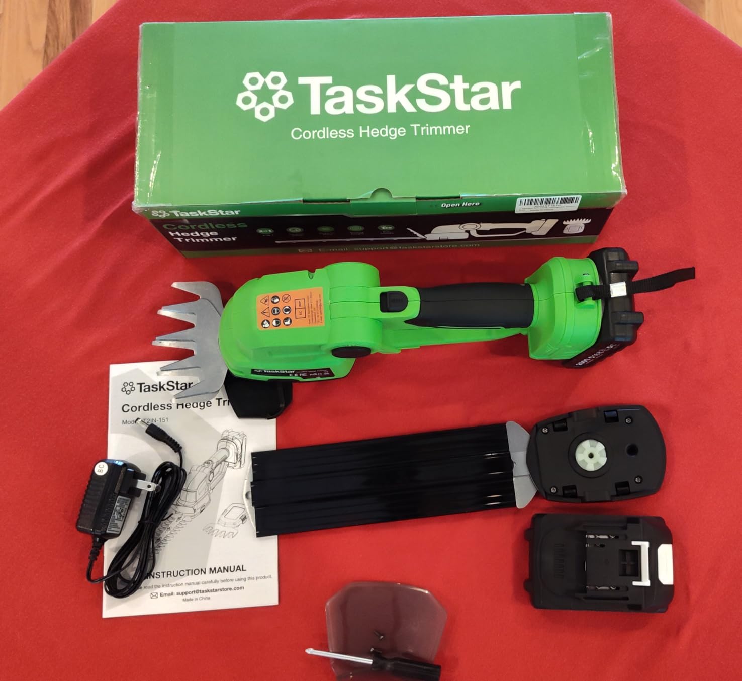 TaskStar 20V Pole Hedge Trimmer Cordless with Handle & Shoulder Strap 8.5ft | 16