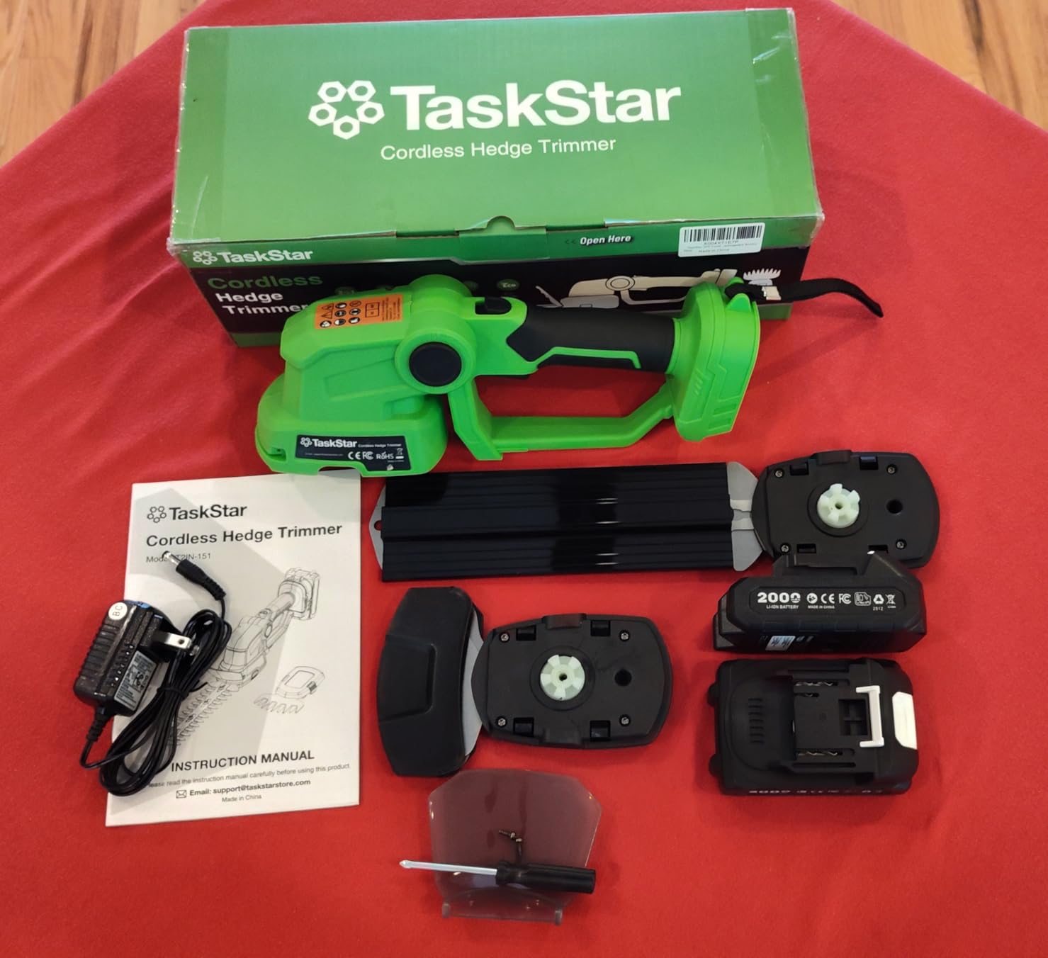 TaskStar 20V Pole Hedge Trimmer Cordless with Handle & Shoulder Strap 8.5ft | 16
