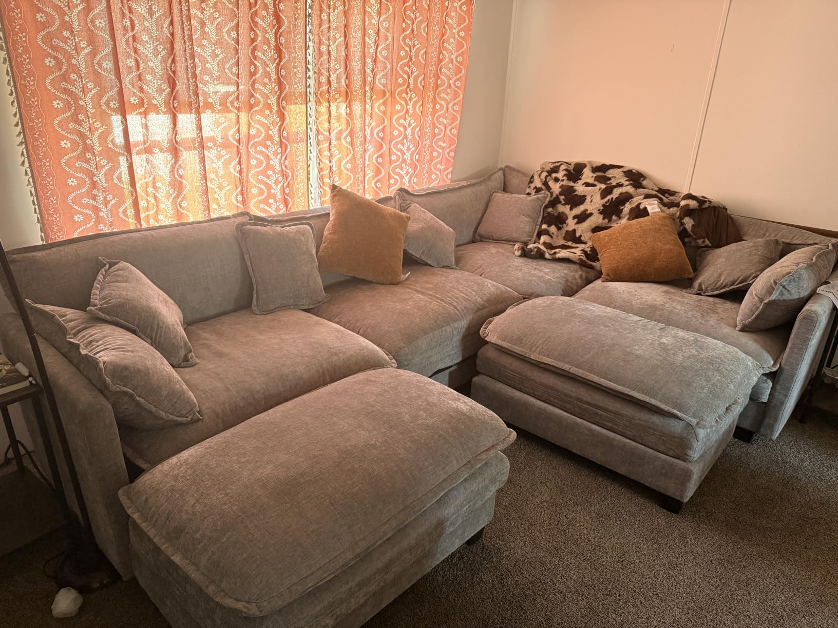 Hanherry Modular Sectional Sofa, Cloud Couch for Living Room, Modern Deep Seat Sofa Chenille Fabric Comfy Couches with Throw Pillows & Movable Ottoman for Apartment customer photo 1