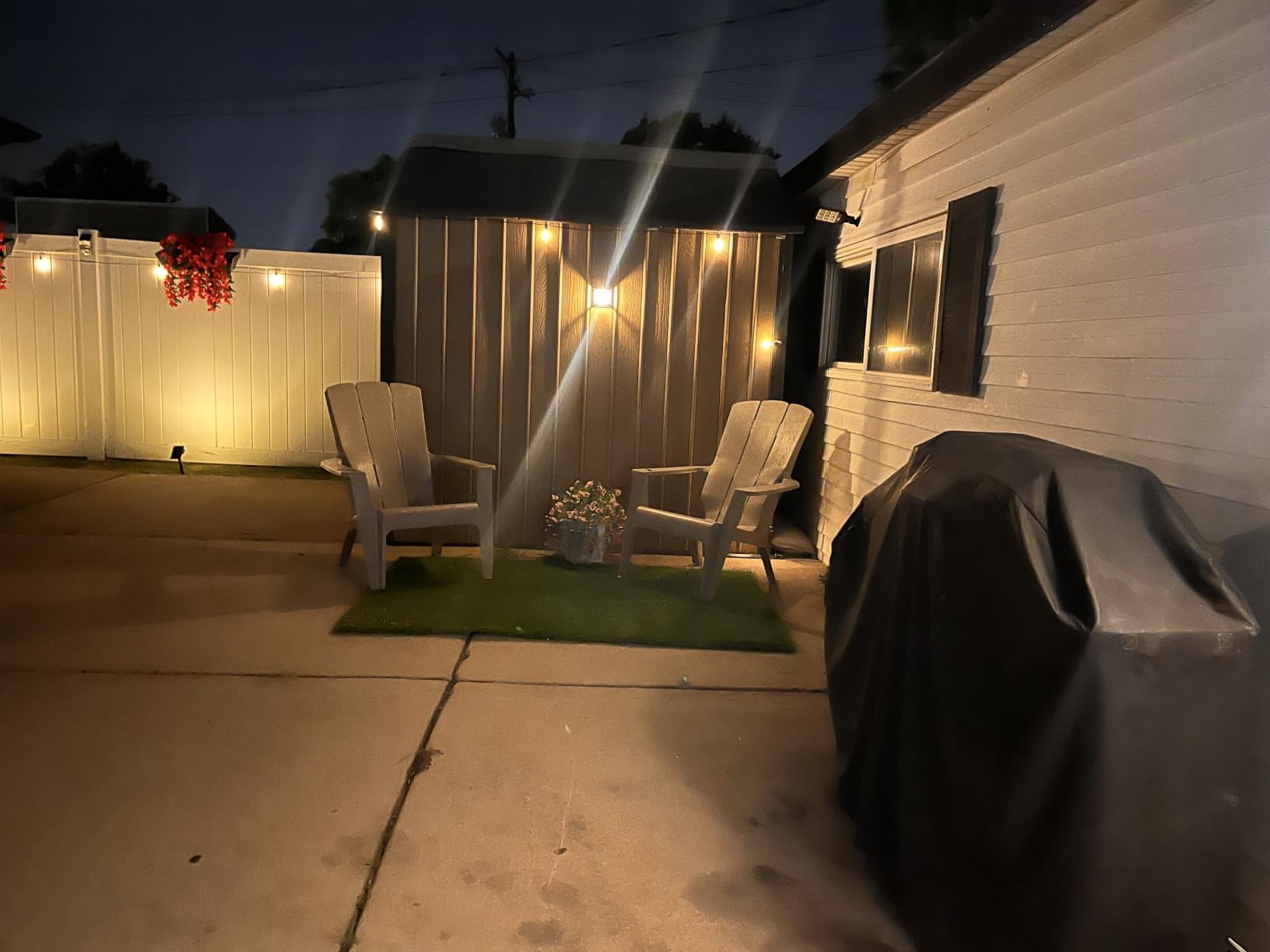 Brightown 52FT Solar String Lights Outdoor Waterproof, Up to 26Hrs Runtime | 15+1 LED Bulbs, USB & Solar Powered, Remote Control & Dimmable Timer, Ideal for Backyard, Garden, Camping & Christmas Decor customer photo 2