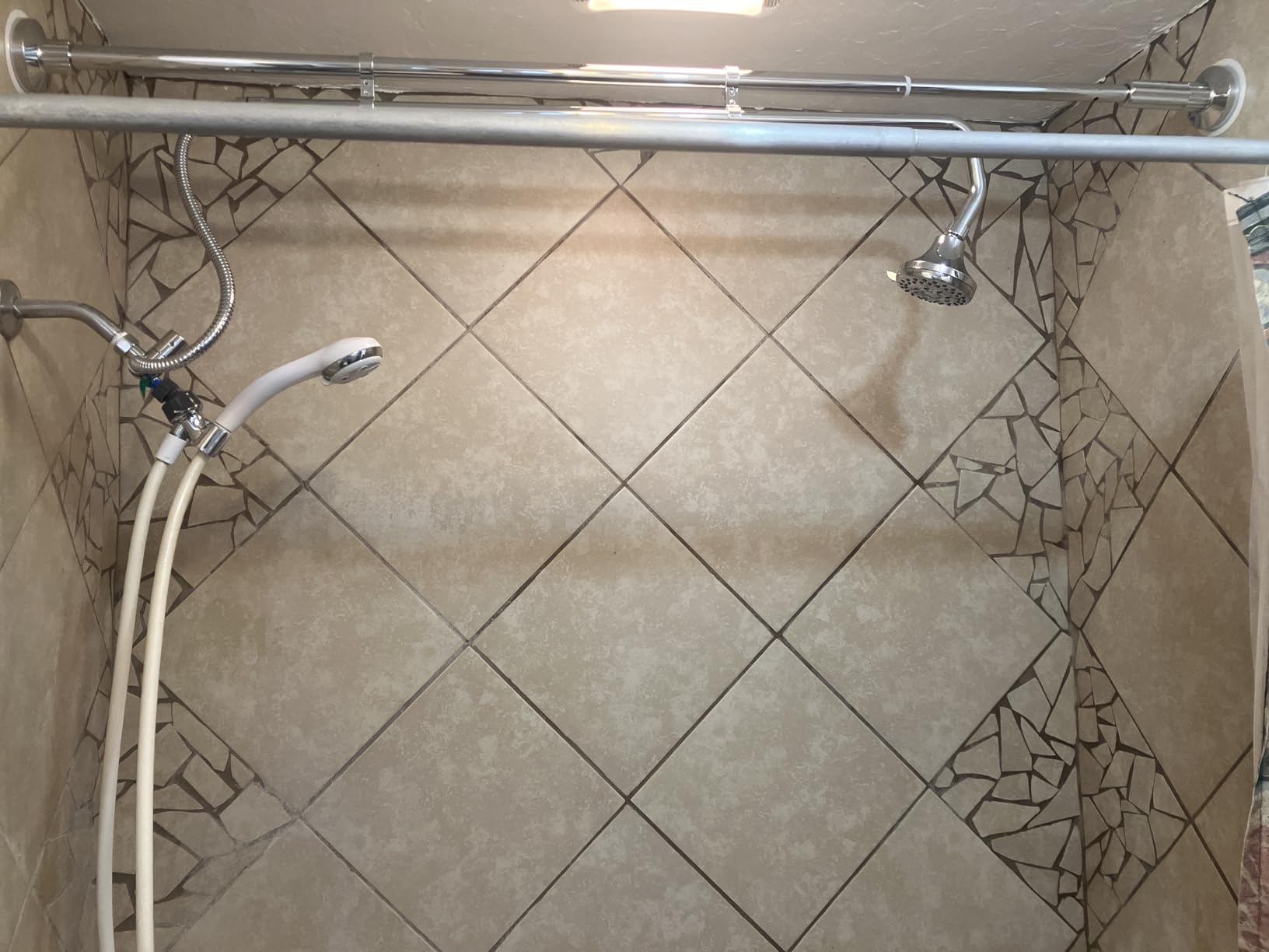 OURBAOFU Tandem Shower, Double Shower Heads for Couples & Handheld head customer photo 2