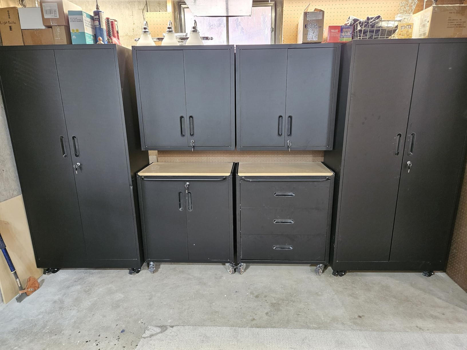10-Piece Heavy Duty Steel Garage Cabinet System | All-in-One Modular Garage Cabinet Set for Ultimate Workshop Organization | Easy Assembly Garage Storage Cabinets & Tool Bench (Black) customer photo 2