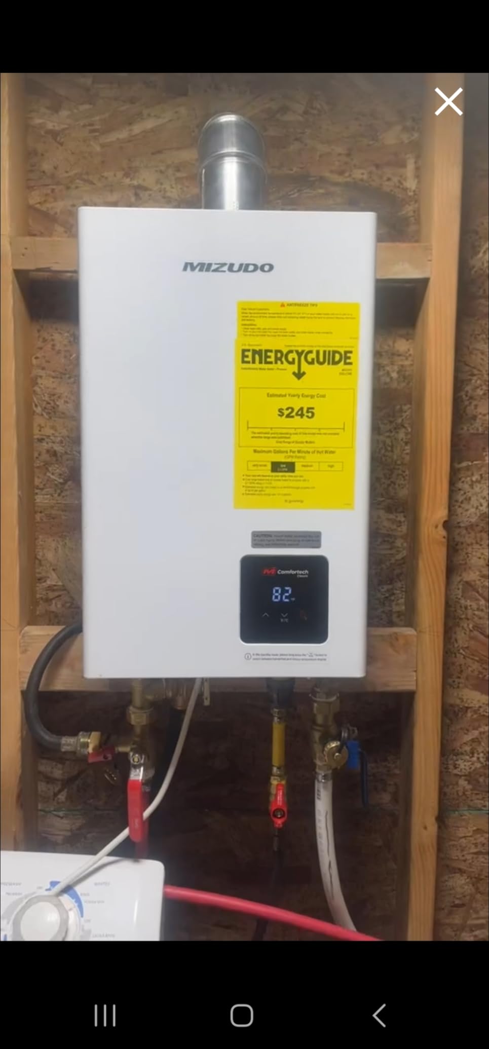 MIZUDO Natural Gas Tankless Water Heater, 199,000 BTU, Indoor, 10.3 GPM High Flow, Whole-Home Endless Hot Water, 5-7 Outlets, WiFi & App Control, CSA Certified, Anti-Freeze customer photo 1