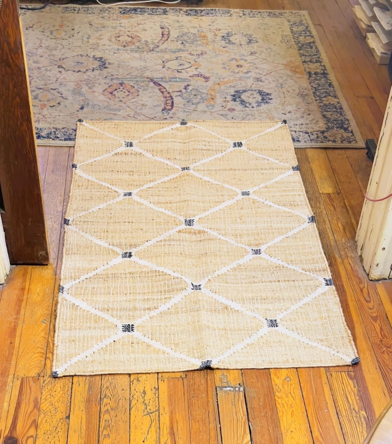 FRELISH DECOR Hand Woven Jute Area Rug 8'x10' - Geometric Design (Natural) customer photo 1